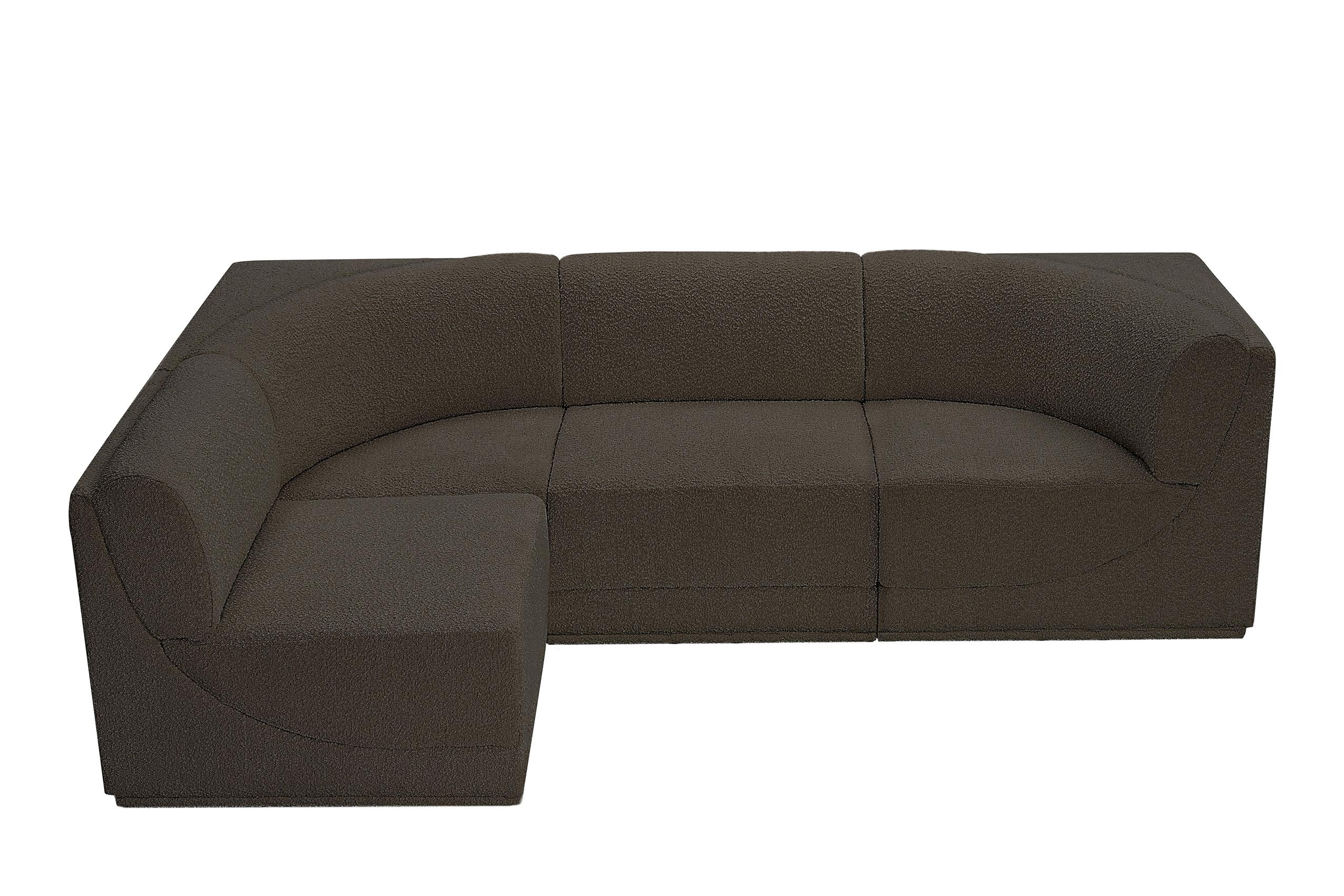 Contemporary, Modern Modular Sectional Ollie 118Brown-Sec4A 118Brown-Sec4A in Brown 