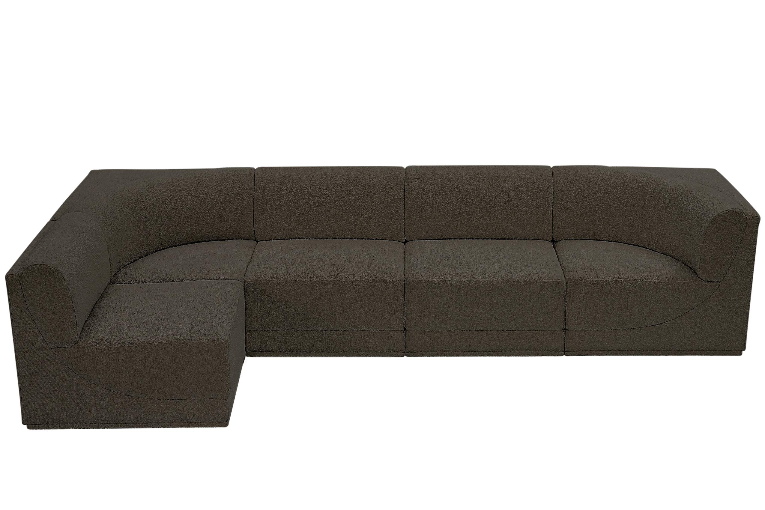 Contemporary, Modern Modular Sectional Ollie 118Brown-Sec5A 118Brown-Sec5A in Brown 