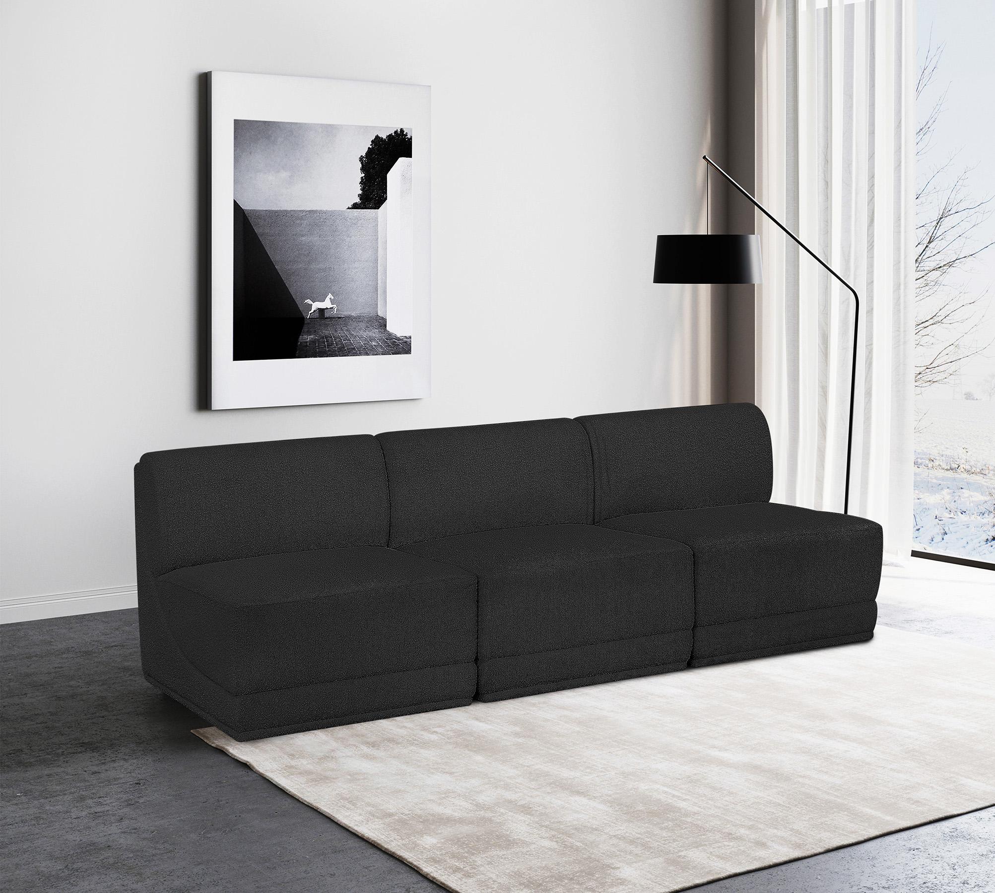 

    
Glam Black Boucle Modular Sofa Ollie 118Black-S90 Meridian Contemporary Modern
