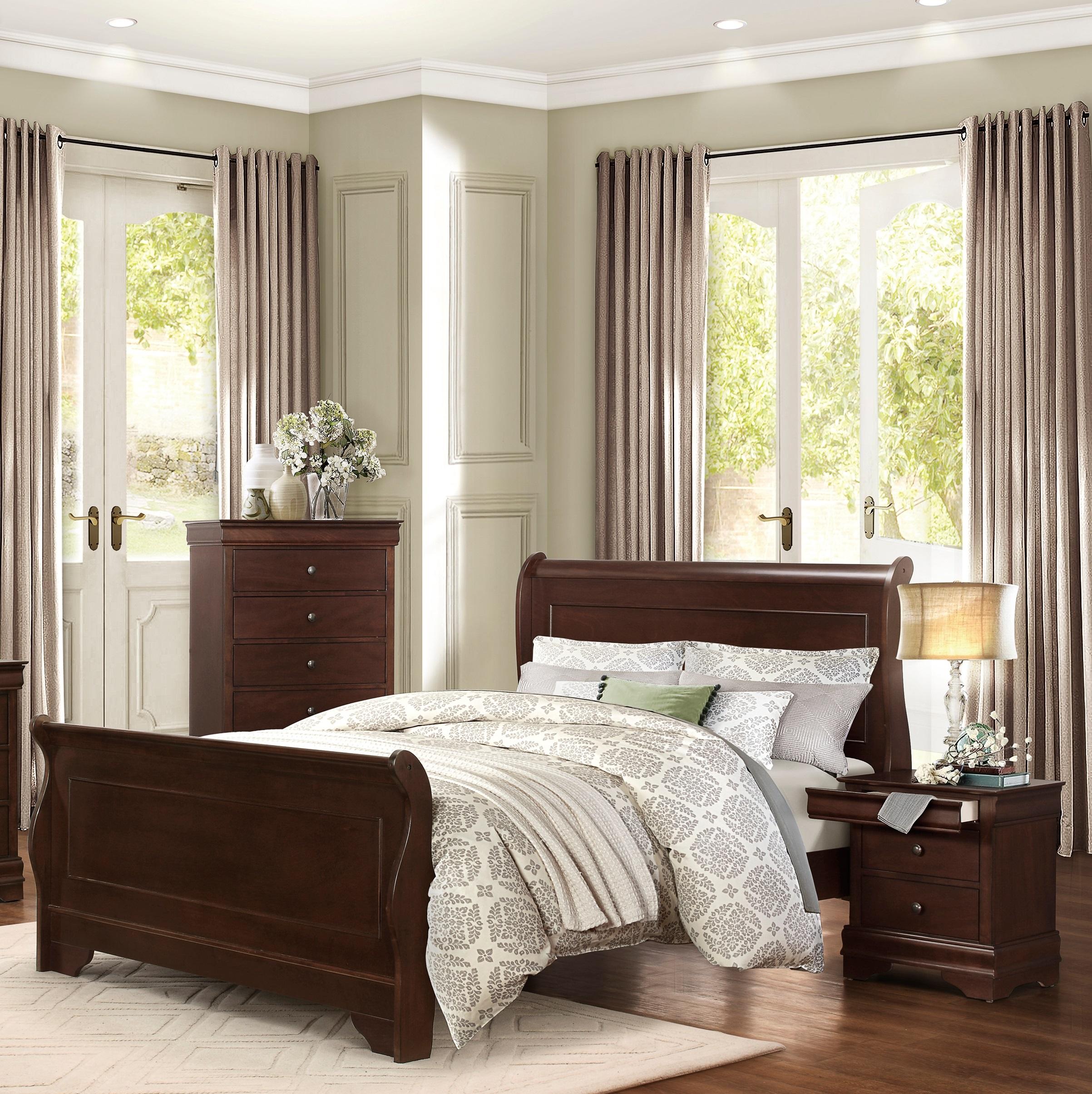 Modern Bedroom Set 1856F-1-3PC Abbeville 1856F-1-3PC in Cherry 