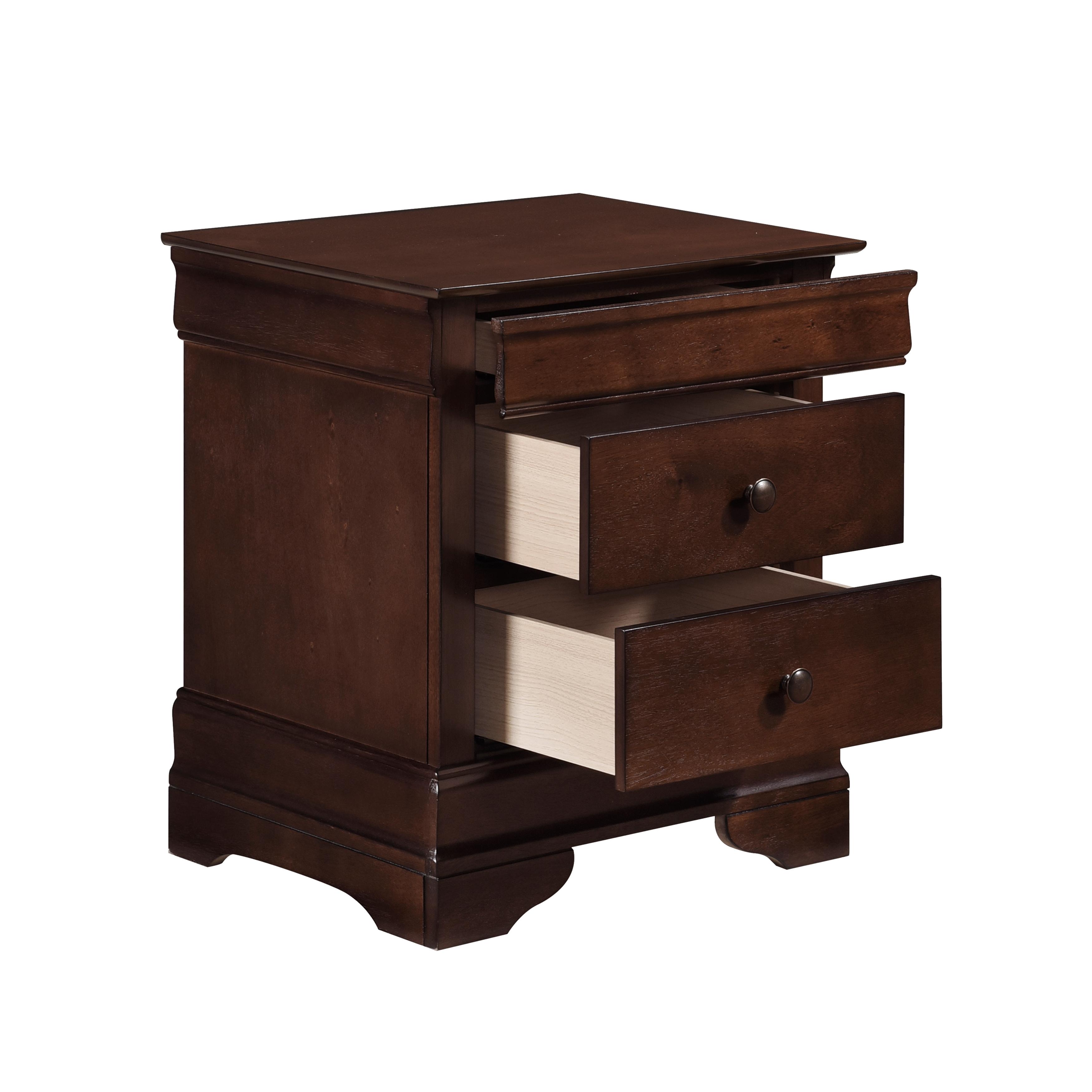 

    
Glam Brown Cherry Wood Nightstand Homelegance 1856-4 Abbeville
