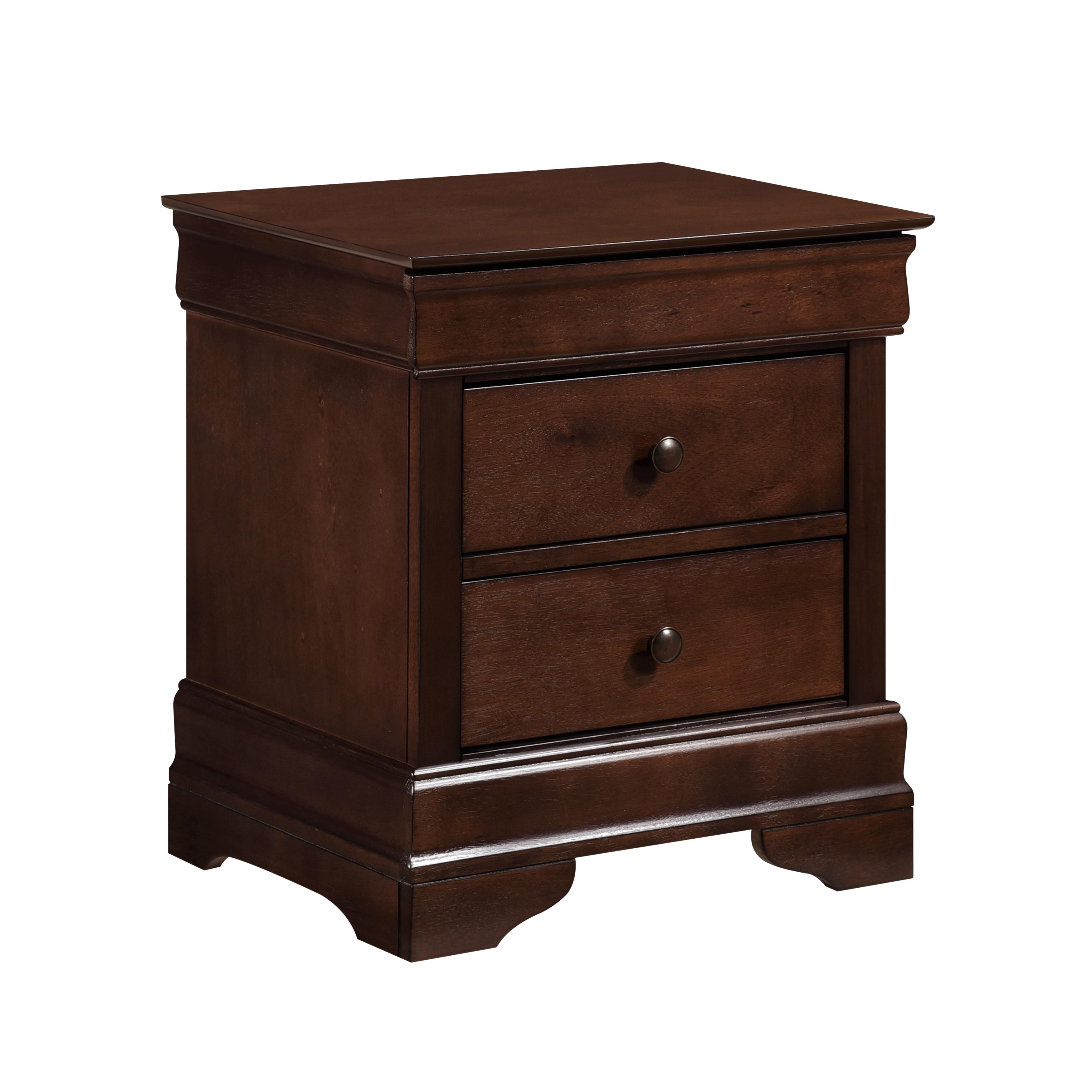 

    
Glam Brown Cherry Wood Nightstand Homelegance 1856-4 Abbeville
