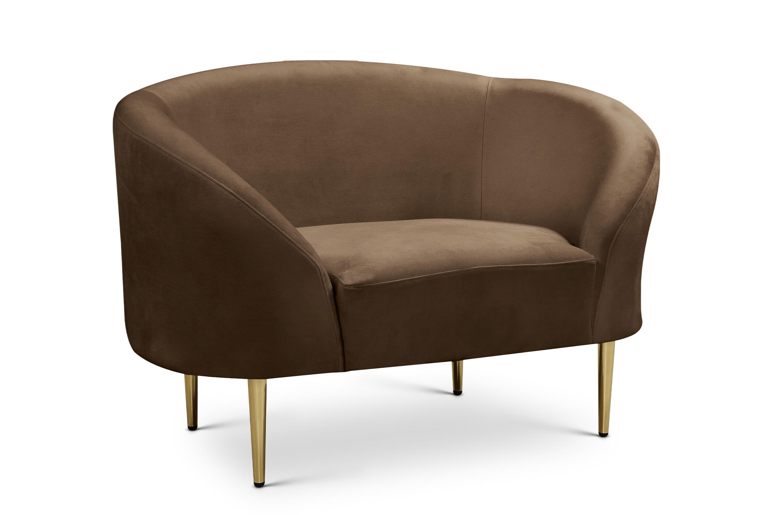 Contemporary, Modern Arm Chair RITZ 659Brown-C 659Brown-C in Brown Velvet