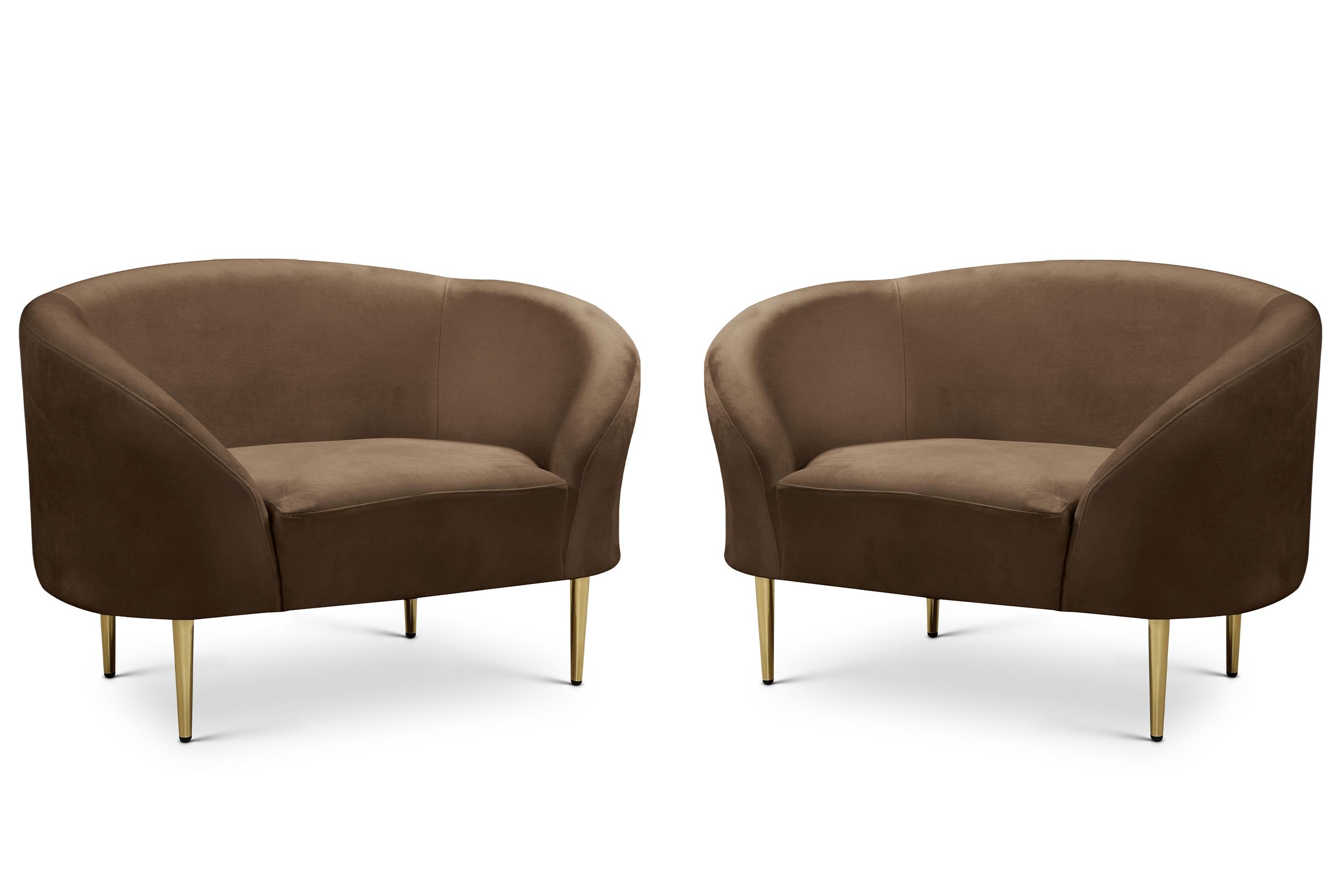 

    
Glam Brown Velvet Chair Set 2Pcs RITZ 659Brown-C Meridian Contemporary Modern
