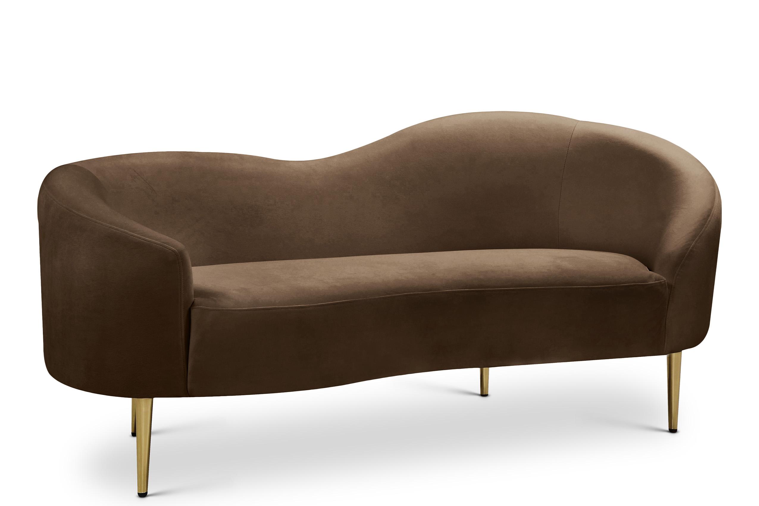 

        
Meridian Furniture RITZ 659Brown-S-Set Sofa Set Brown Velvet 094308284286
