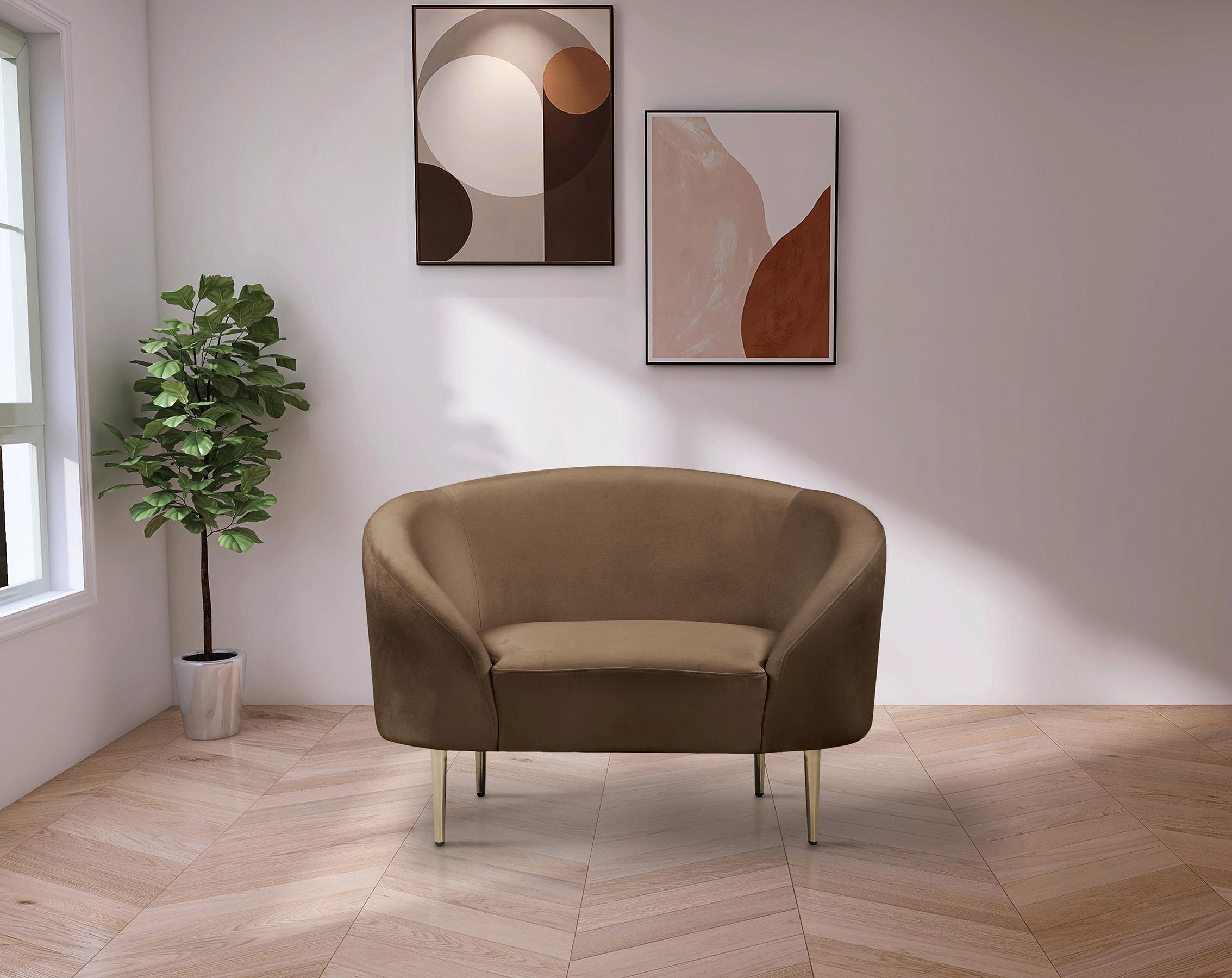 

    
 Shop  Glam Brown Velvet Sofa Set 3Pcs RITZ 659Brown-S Meridian Contemporary Modern
