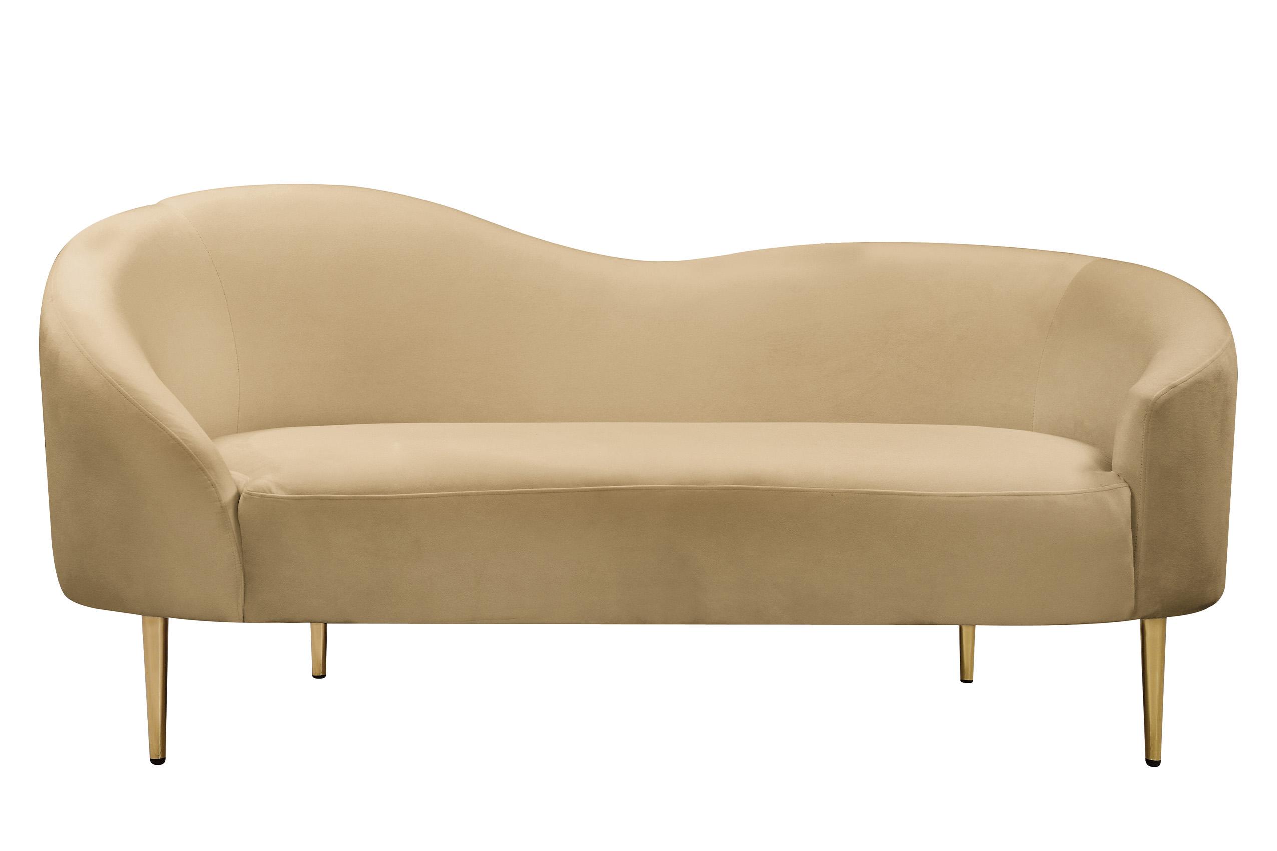 

    
 Shop  Glam Camel Velvet Sofa Set 3Pcs RITZ 659Camel-S Meridian Contemporary Modern
