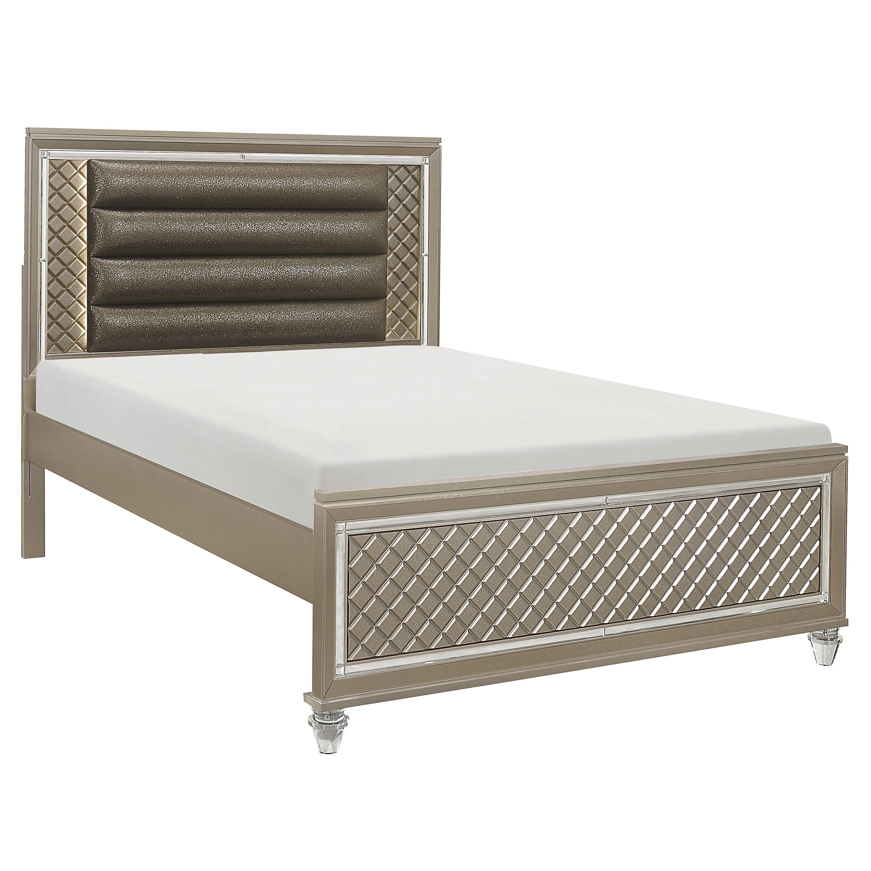 Modern Bed B1515F-1* Loudon B1515F-1* in Champagne Faux Leather