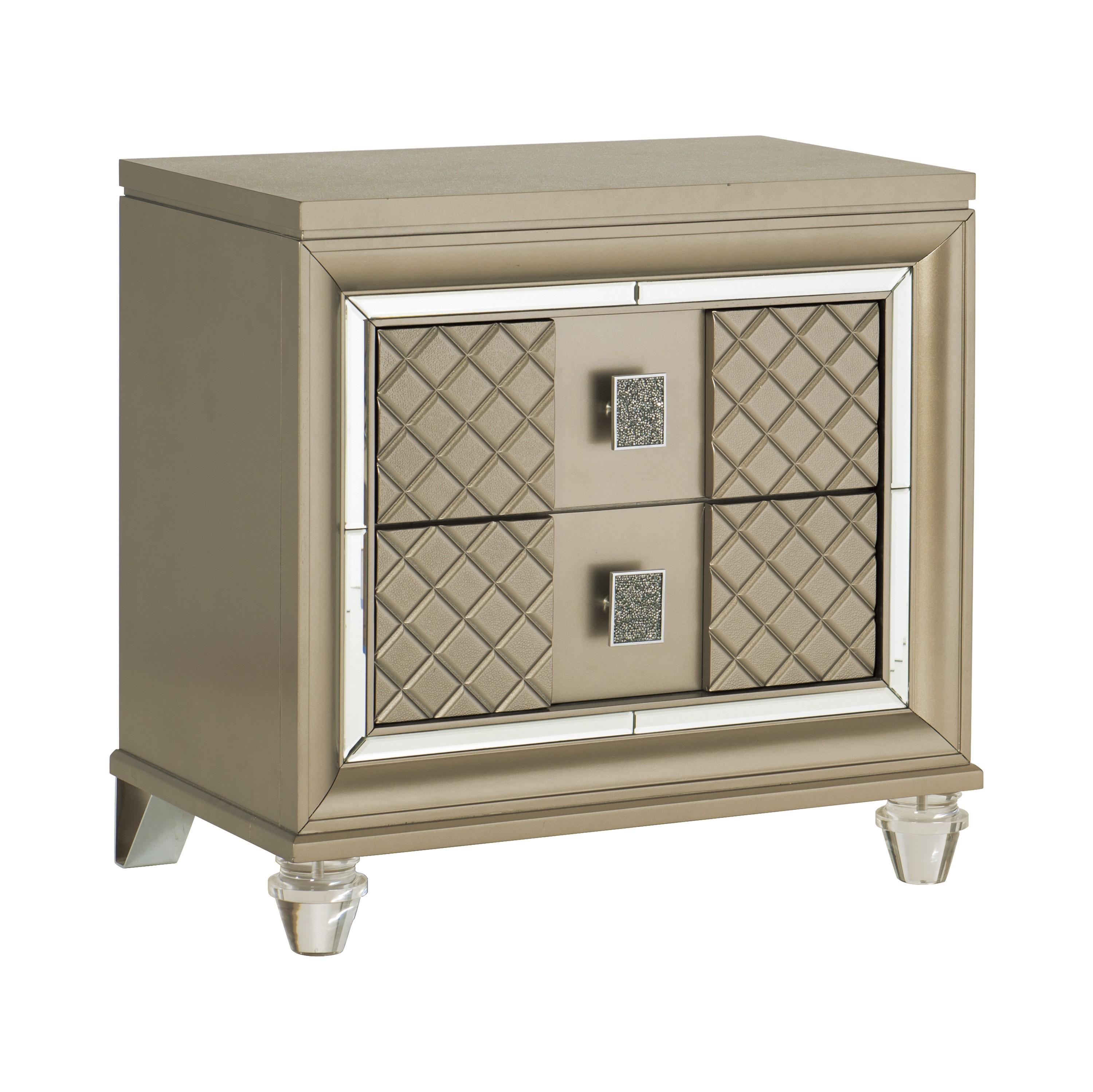 Modern Nightstand 1515-4 Loudon 1515-4 in Champagne 