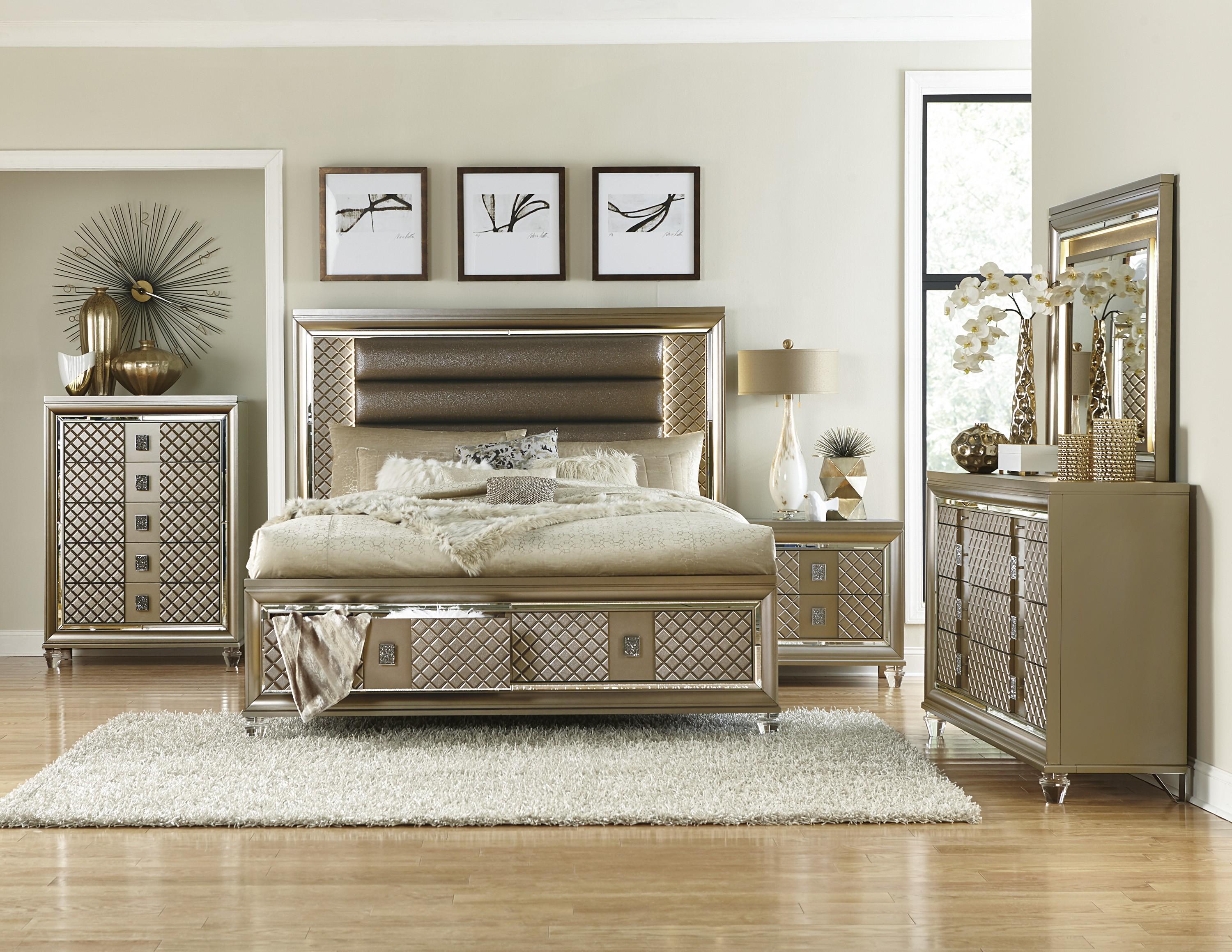 

    
1515-1* Glam Champagne Metallic Wood Queen Bed Homelegance 1515-1* Loudon
