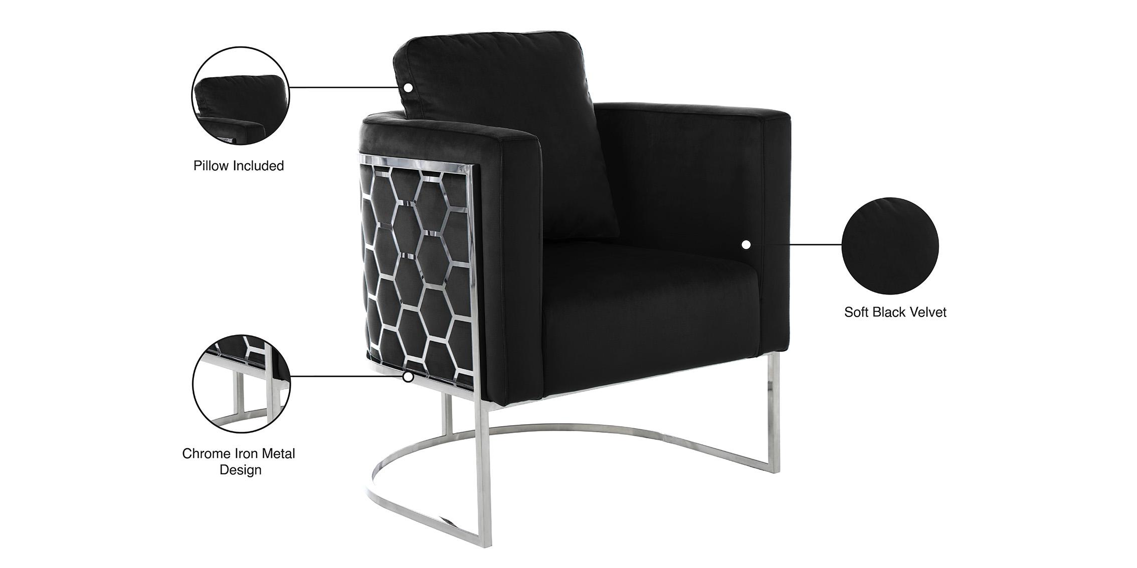 

    
691Black-C-Set-2 Glam Chrome & Black Velvet Chair Set 2Pcs CASA 691Black-C Meridian Contemporary
