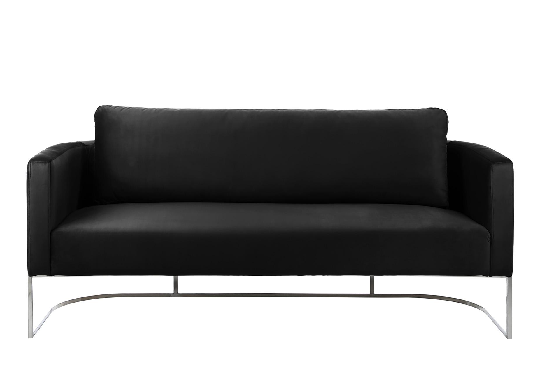 

    
691Black-S-Set-2 Glam Chrome & Black Velvet Sofa Set 2Pcs CASA 691Black-S Meridian Contemporary
