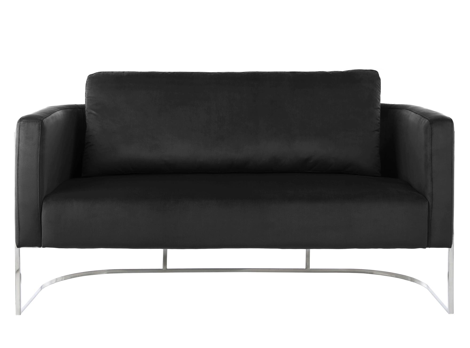 

        
094308254609Glam Chrome & Black Velvet Sofa Set 2Pcs CASA 691Black-S Meridian Contemporary
