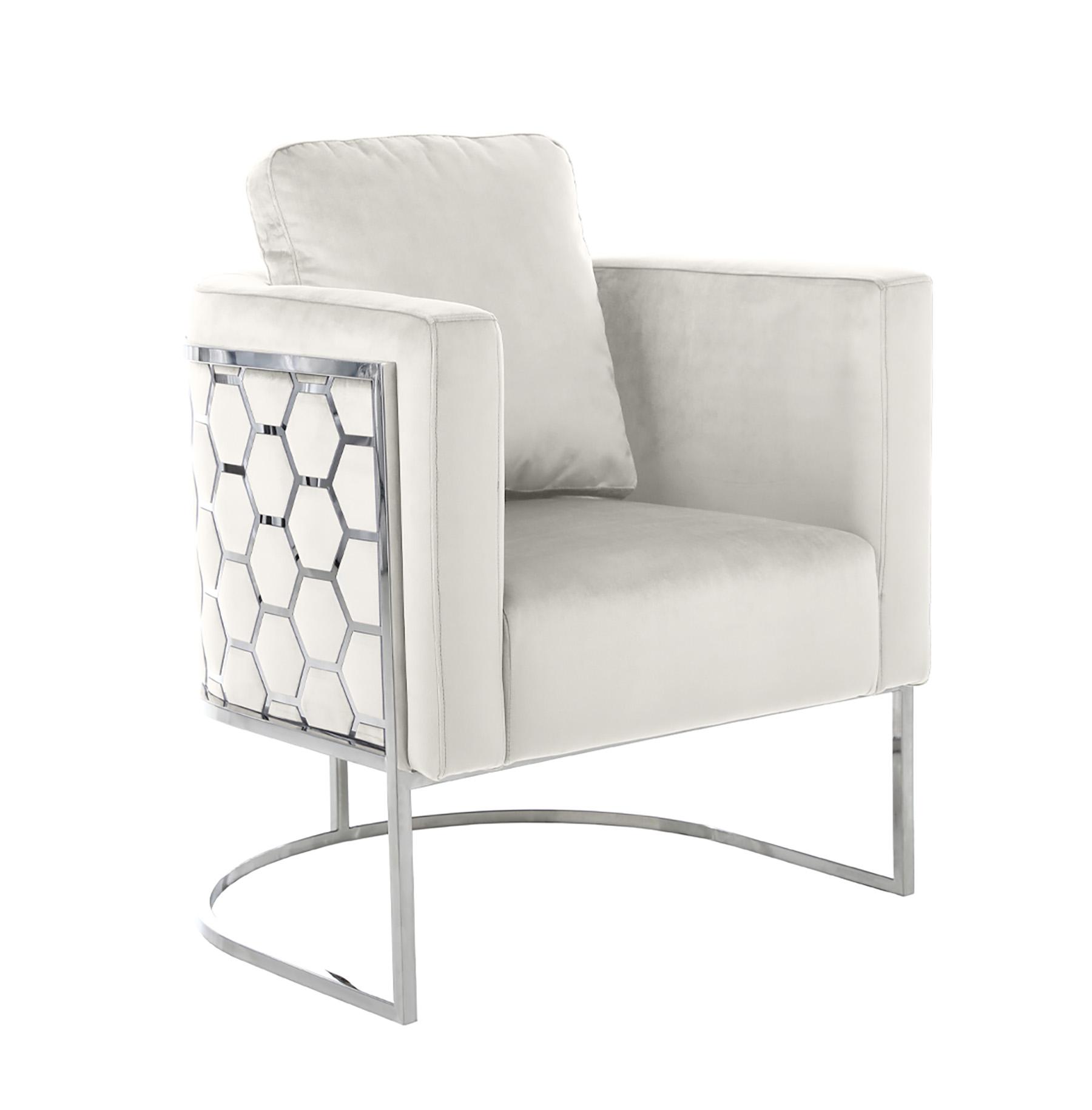 

    
Glam Chrome & Cream Velvet Arm Chair CASA 691Cream-C Meridian Contemporary
