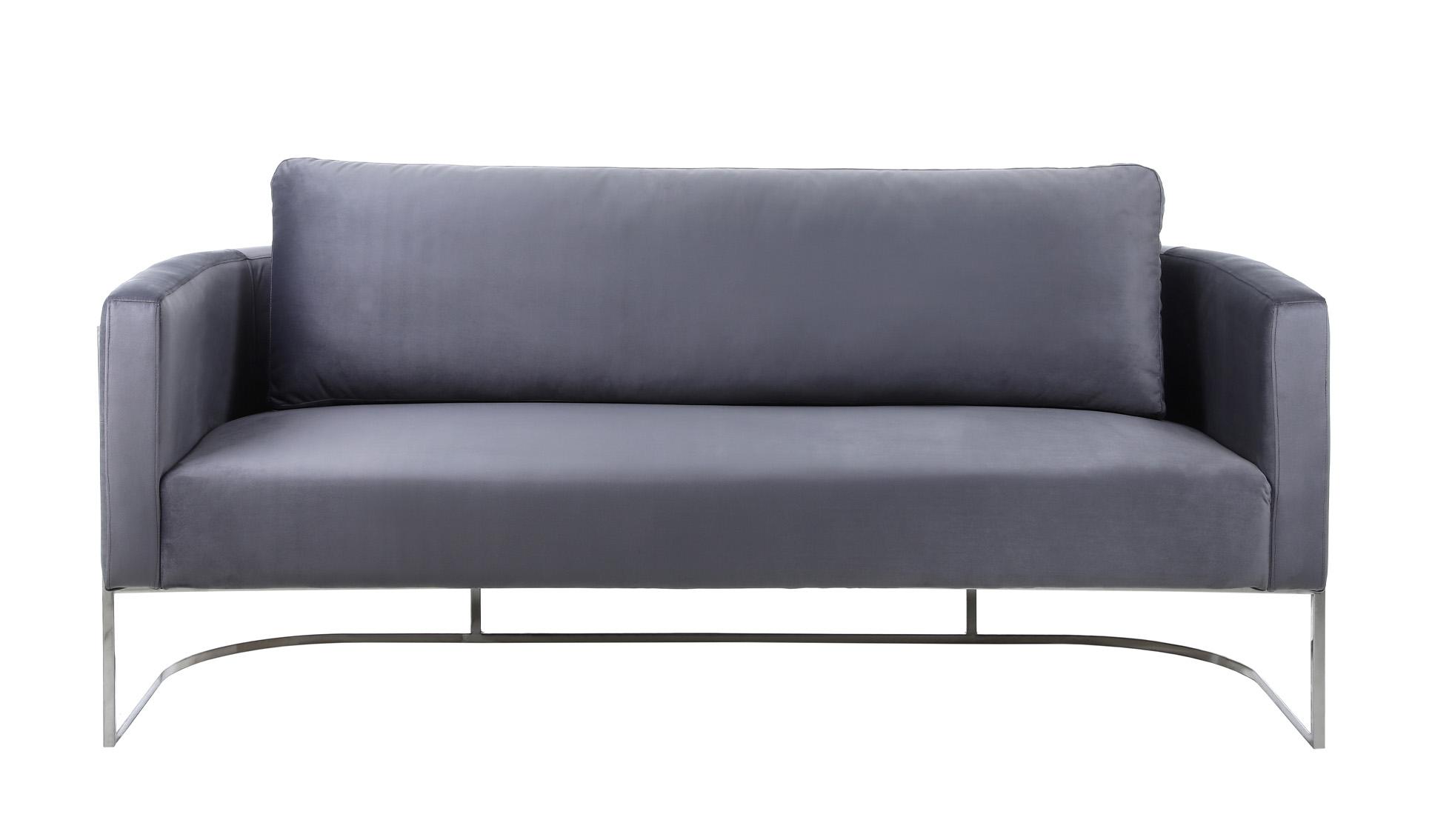 

    
 Order  Glam Chrome & Grey Velvet Sofa Set 3Pcs CASA 691Grey-S Meridian Contemporary
