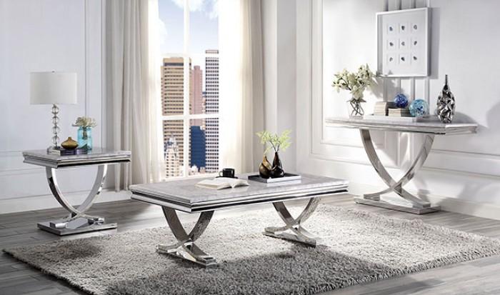 

    
Glam Chrome Stainless Steel & Faux Marble Top End Table Furniture of America CM4285E Wettingen
