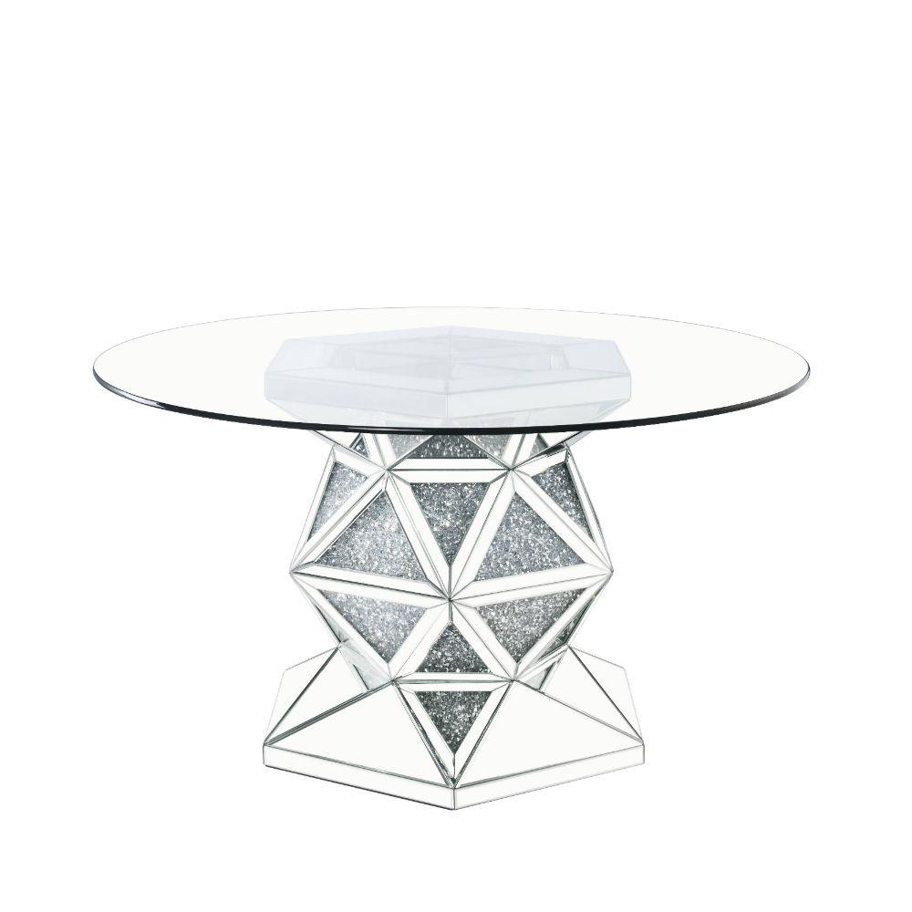 

    
GLAM Clear Tempered Glass Round Dining Table Set 5Pcs Noralie 72145-62072 ACME
