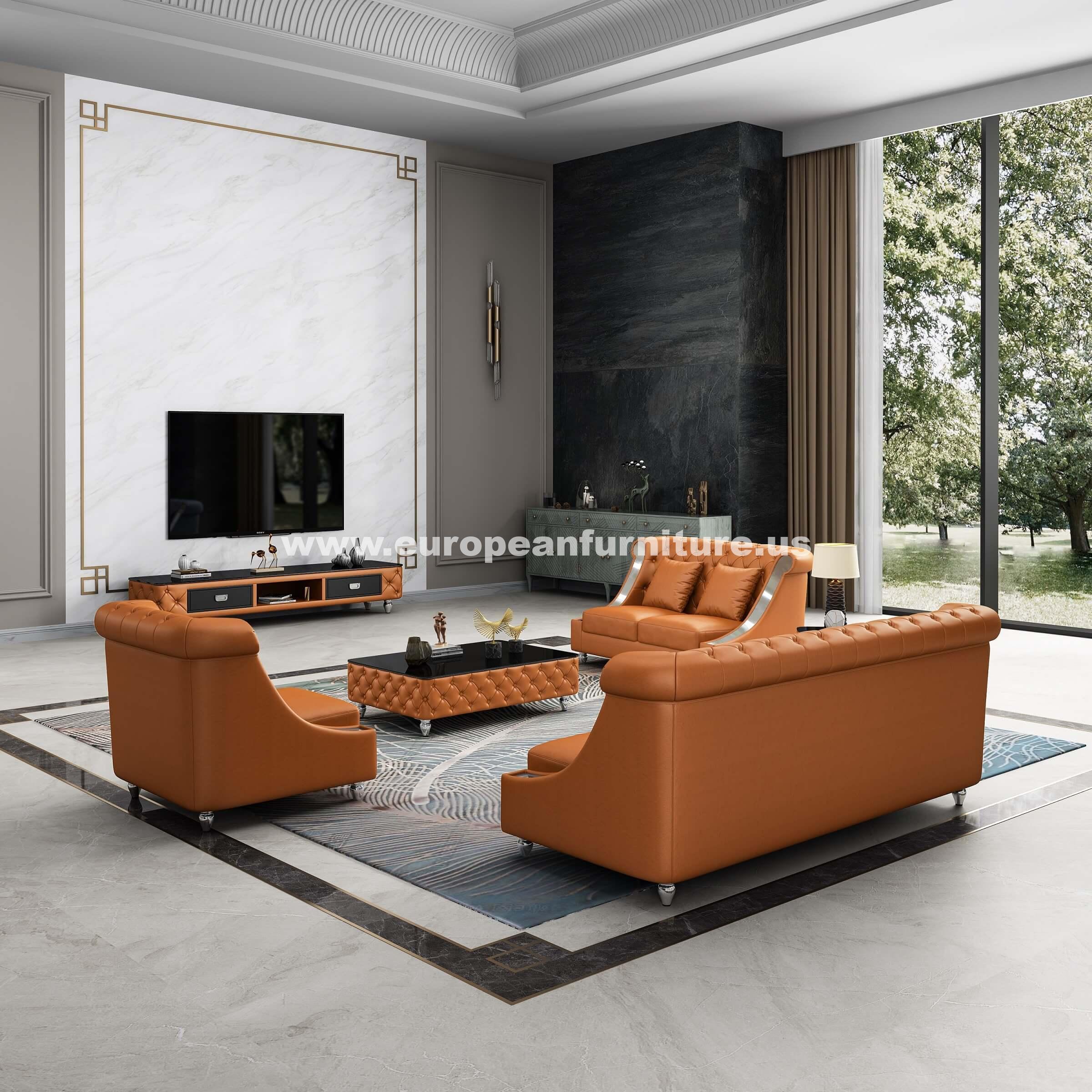 

    
EF-90282-Set-2 Glam Cognac Italian Leather MAYFAIR Sofa Set 2Pcs EUROPEAN FURNITURE Modern
