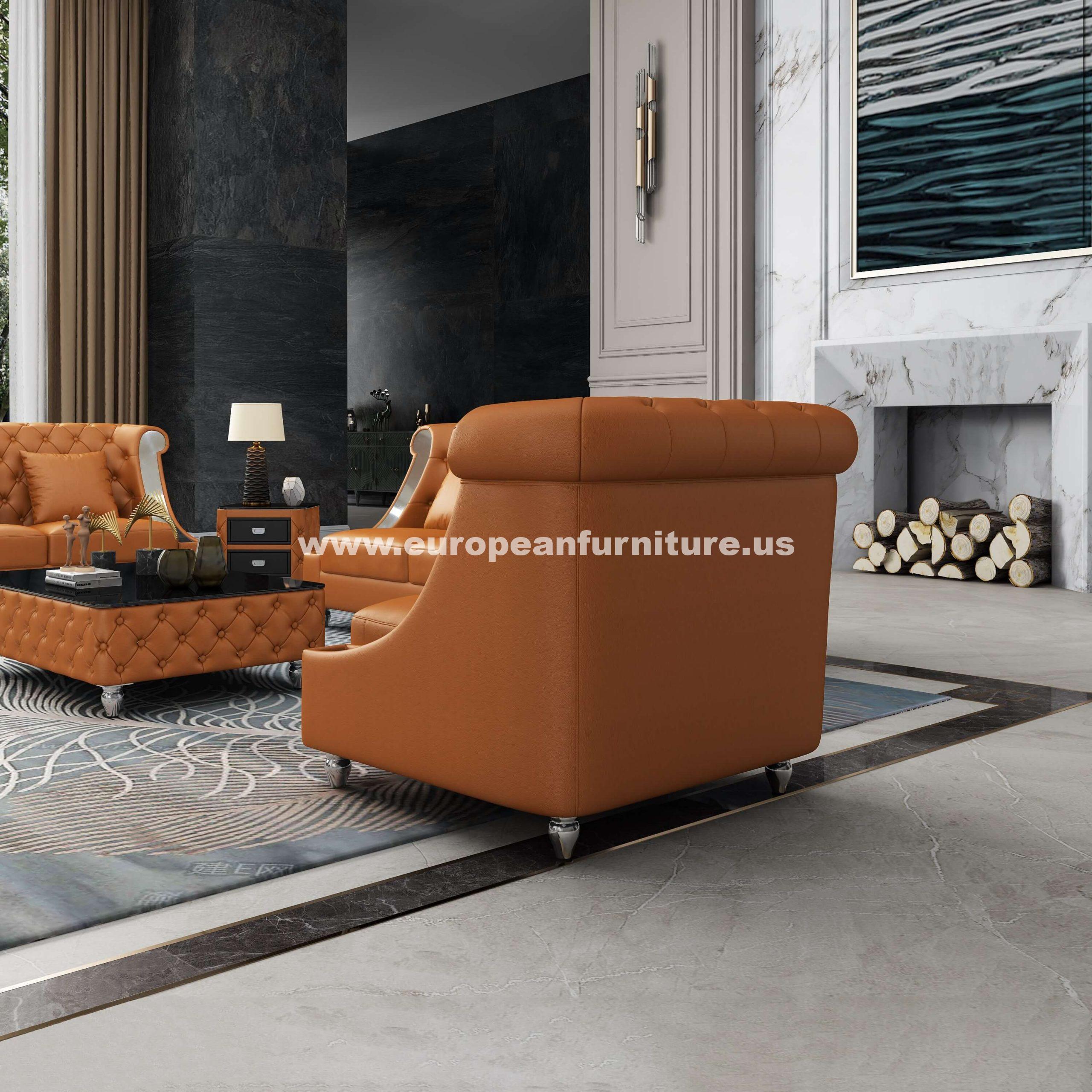 

    
 Order  Glam Cognac Italian Leather MAYFAIR Sofa Set 3Pcs EUROPEAN FURNITURE Modern
