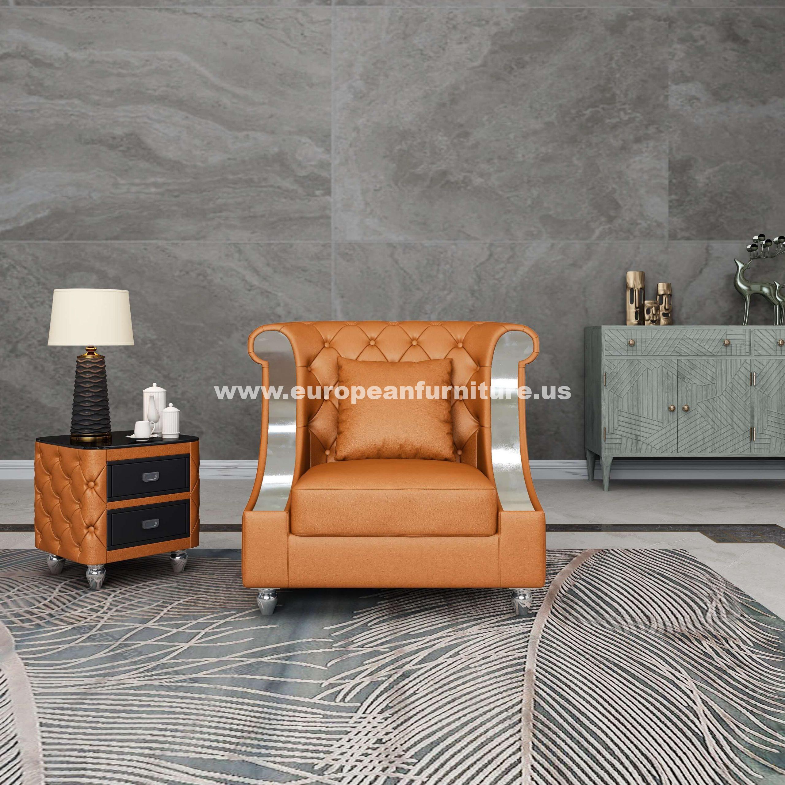 

                    
Buy Glam Cognac Italian Leather MAYFAIR Sofa Set 3Pcs EUROPEAN FURNITURE Modern
