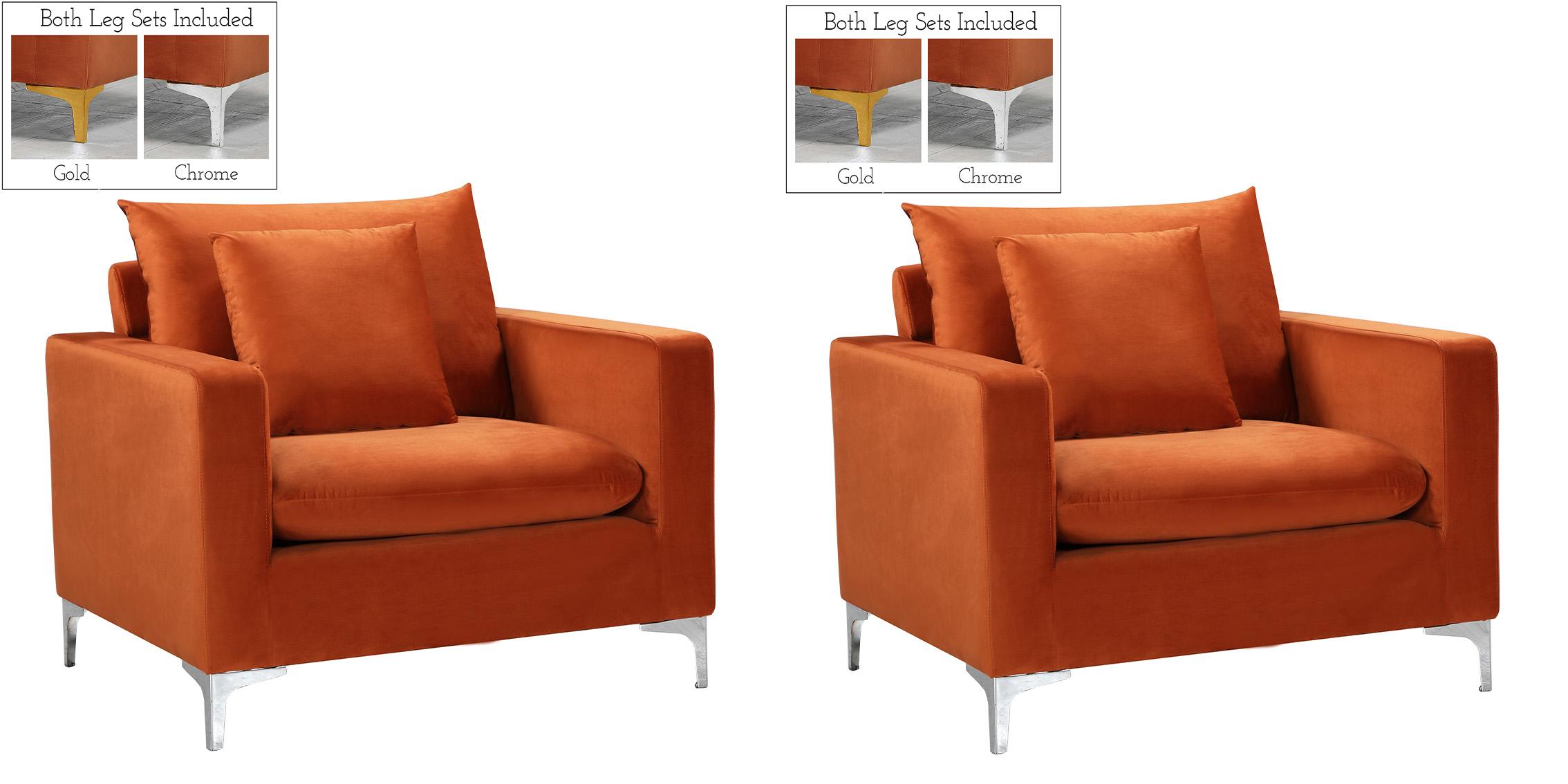 

    
Glam Cognac Velvet Arm Chair Set 2Pcs Naomi 633Cognac-C Meridian Contemporary
