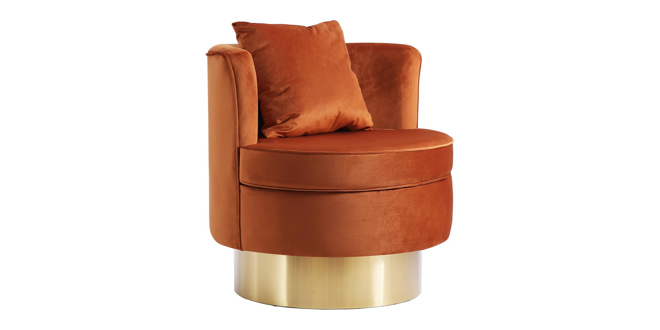 Contemporary, Modern Arm Chair KENDRA 576Cognac 576Cognac in Cognac Velvet
