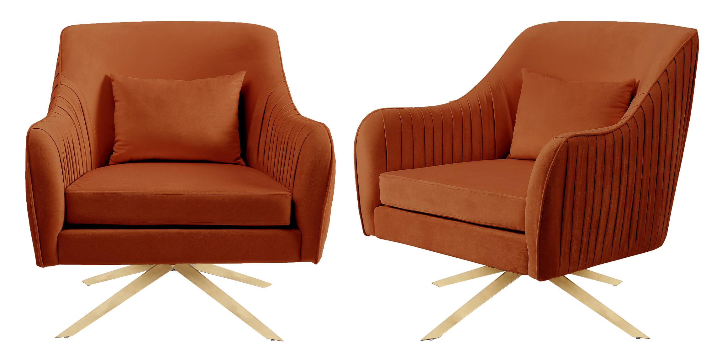 

        
Meridian Furniture PALOMA 585Cognac Arm Chair Set Cognac Velvet 704831400458
