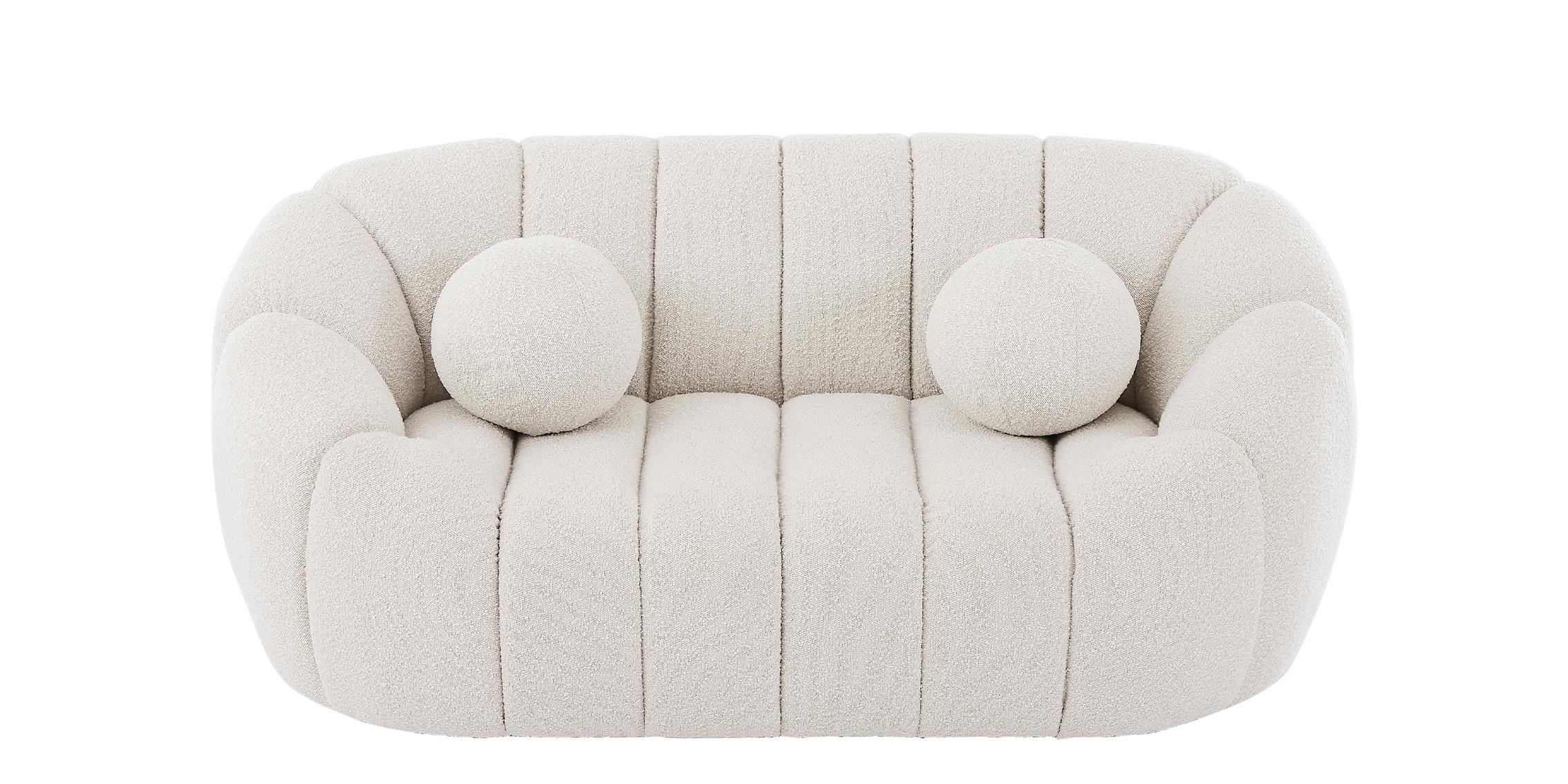 

    
 Order  Glam Cream Boucle Channel Tufted Sofa Set 2Pcs ELIJAH 644Cream-S Meridian Modern
