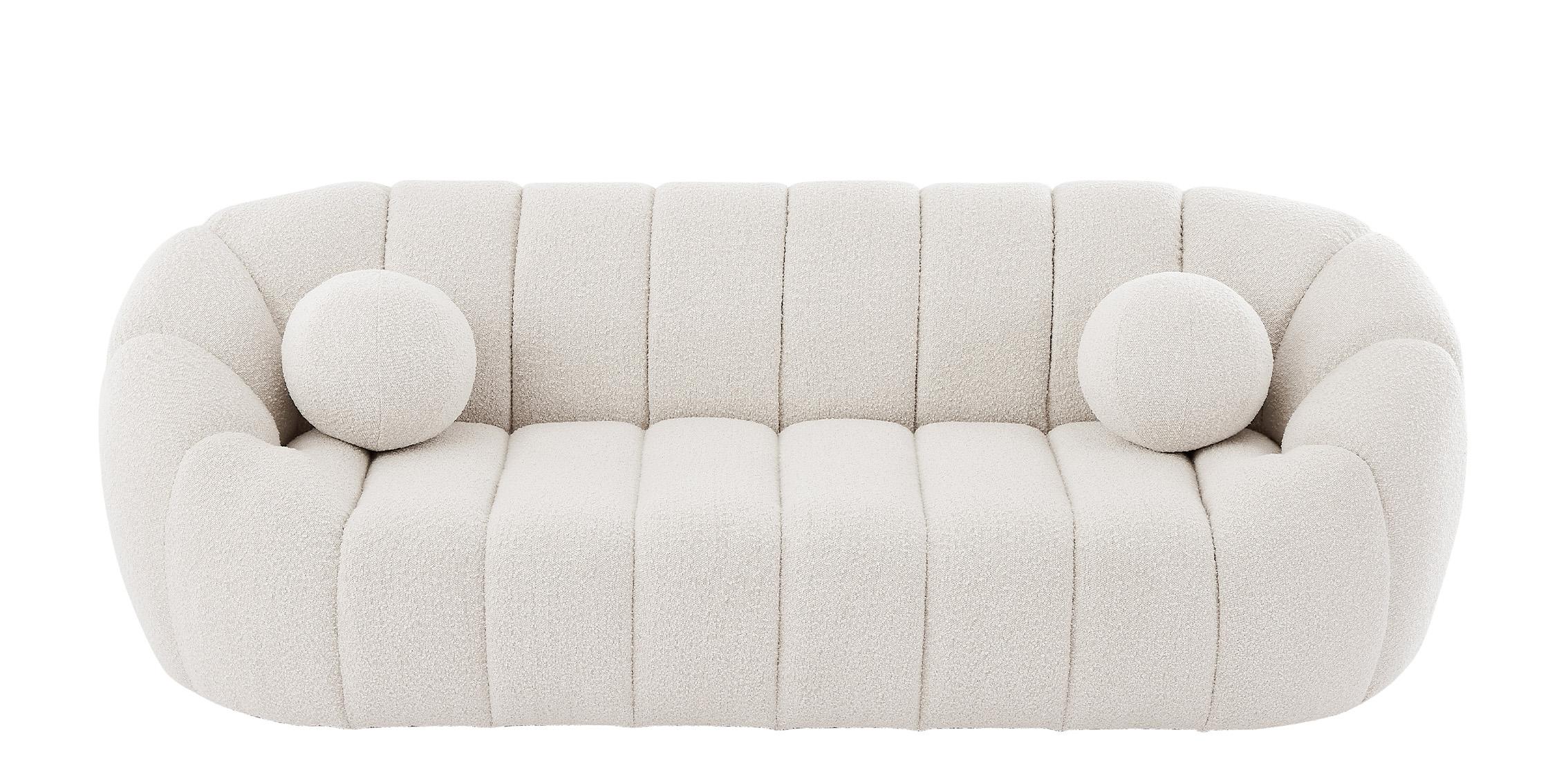 

    
 Shop  Glam Cream Boucle Channel Tufted Sofa Set 3Pcs ELIJAH 644Cream-S Meridian Modern
