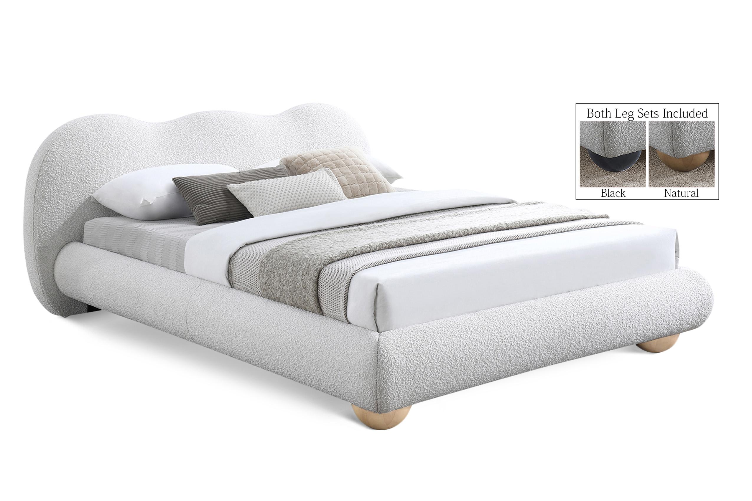 Contemporary, Modern Platform Bed HydeCream-F HydeCream-F in Cream 