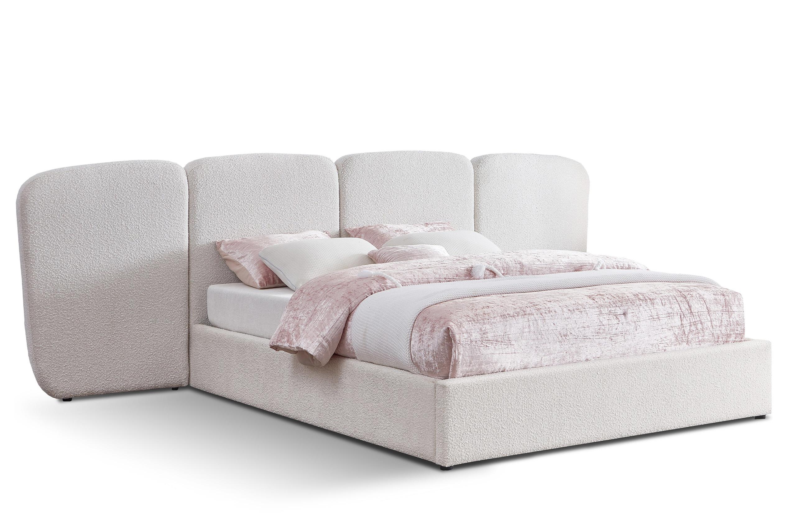 Contemporary, Modern Platform Bed ShilohCream-K ShilohCream-K in Cream 