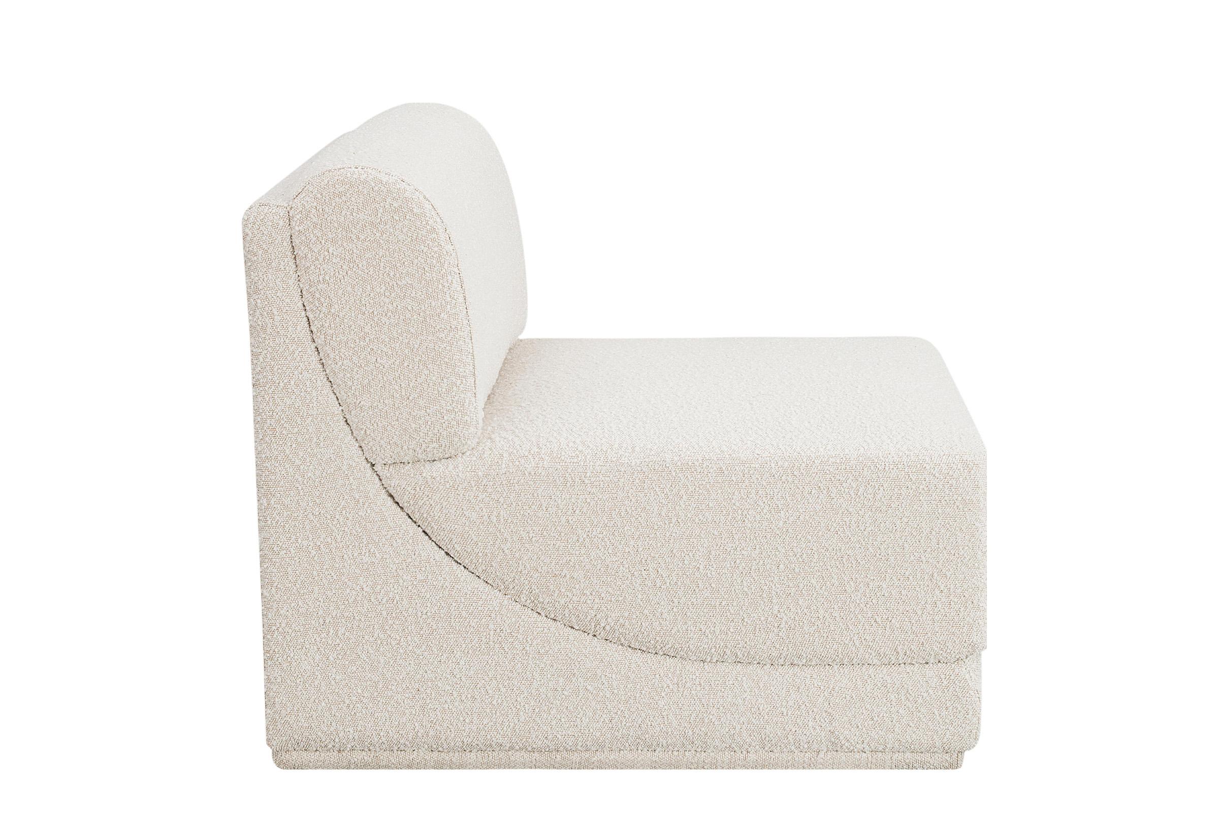 

        
Meridian Furniture Ollie 118Cream-Armless Armless Chair Cream Boucle 094308291543
