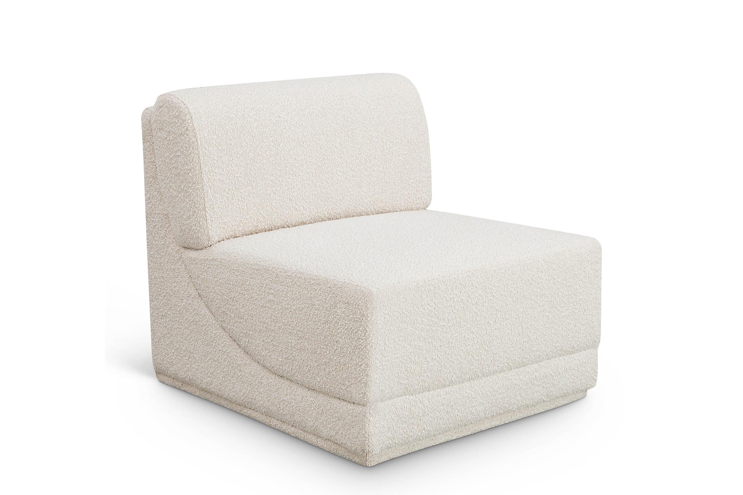 Contemporary, Modern Armless Chair Ollie 118Cream-Armless 118Cream-Armless in Cream 