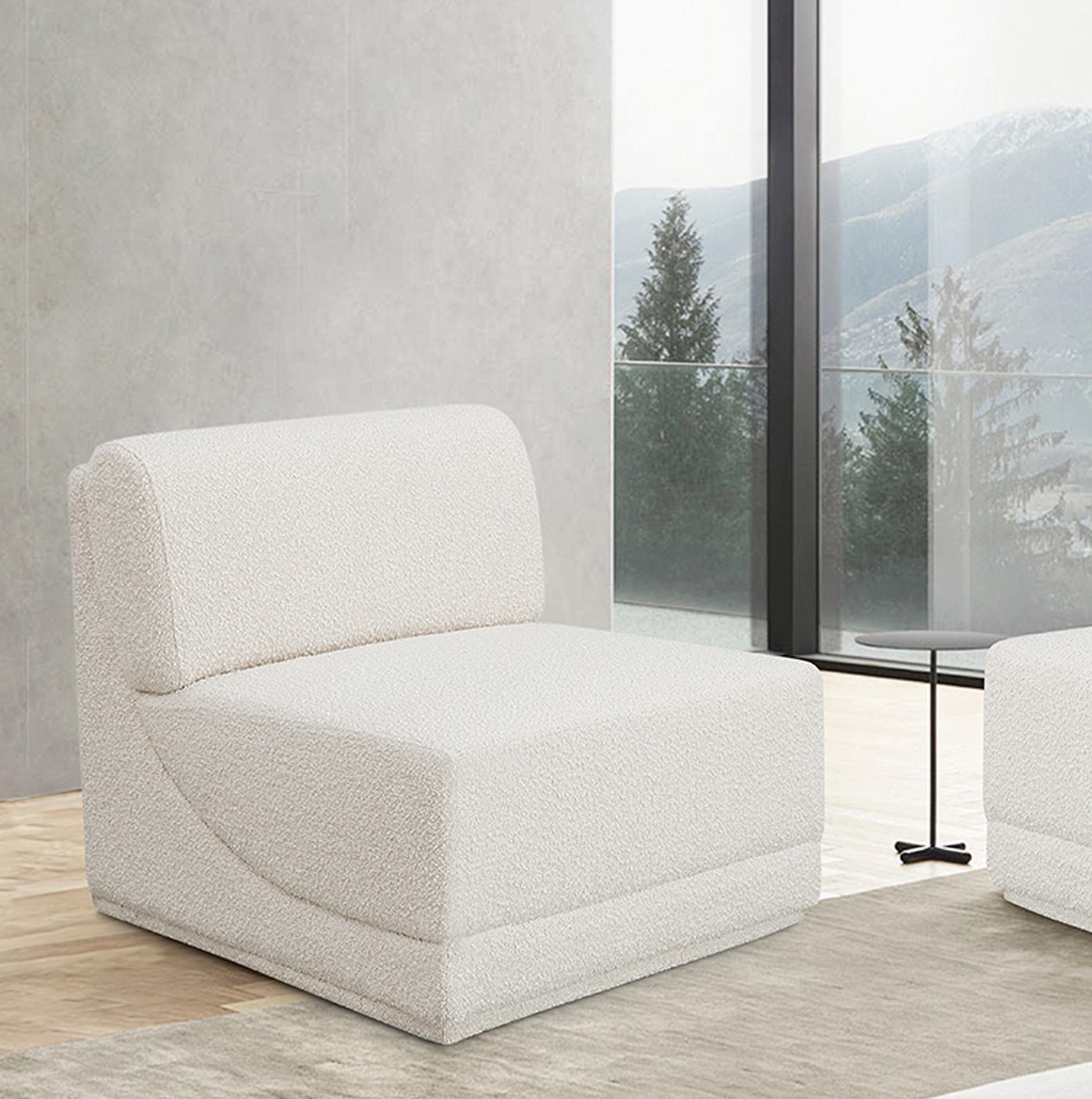 

    
Glam Cream Boucle Modular Armless Chair Ollie 118Cream-Armless Meridian Modern

