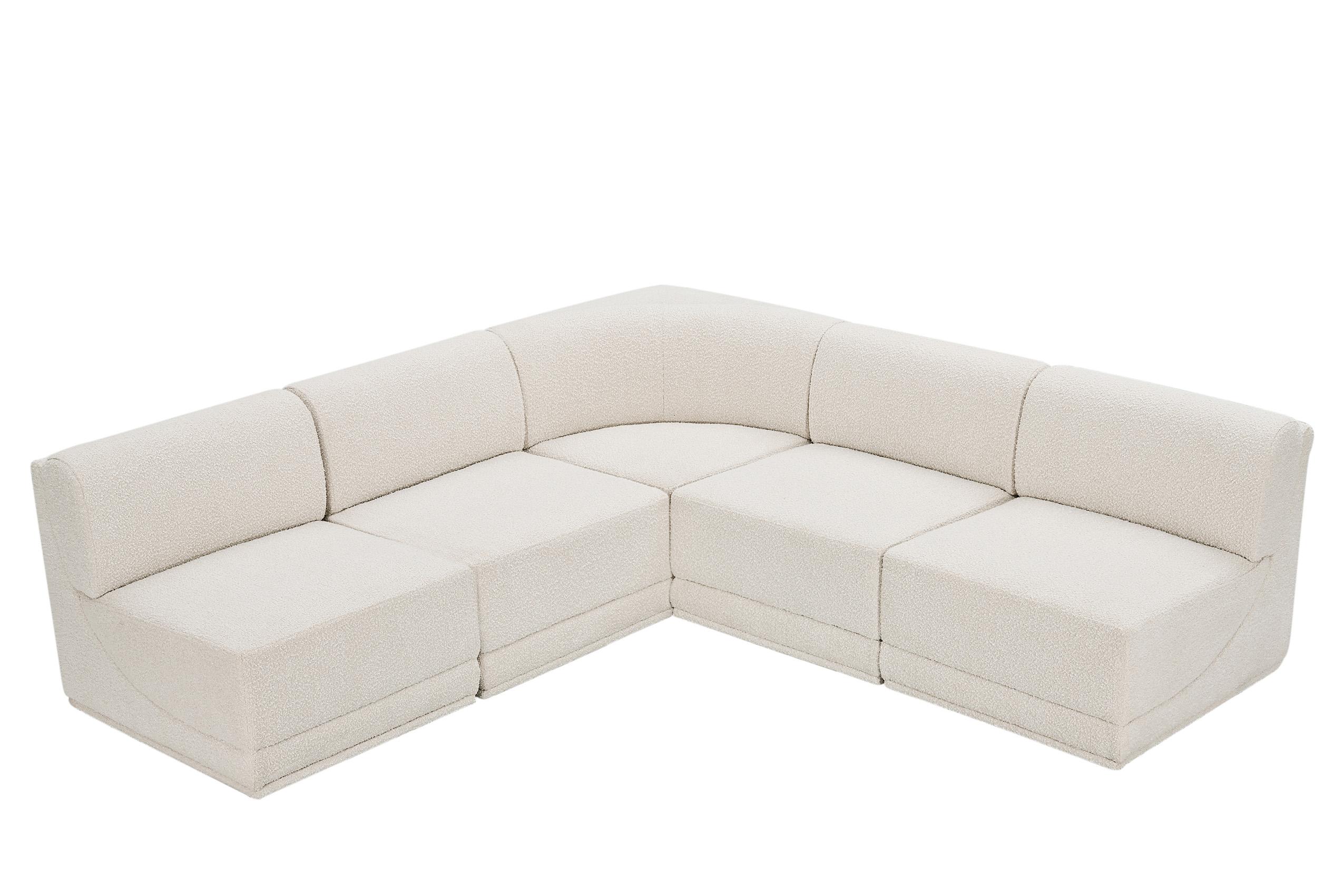 

        
Meridian Furniture Ollie 118Cream-Sec5C Modular Sectional Cream Boucle 094308305660
