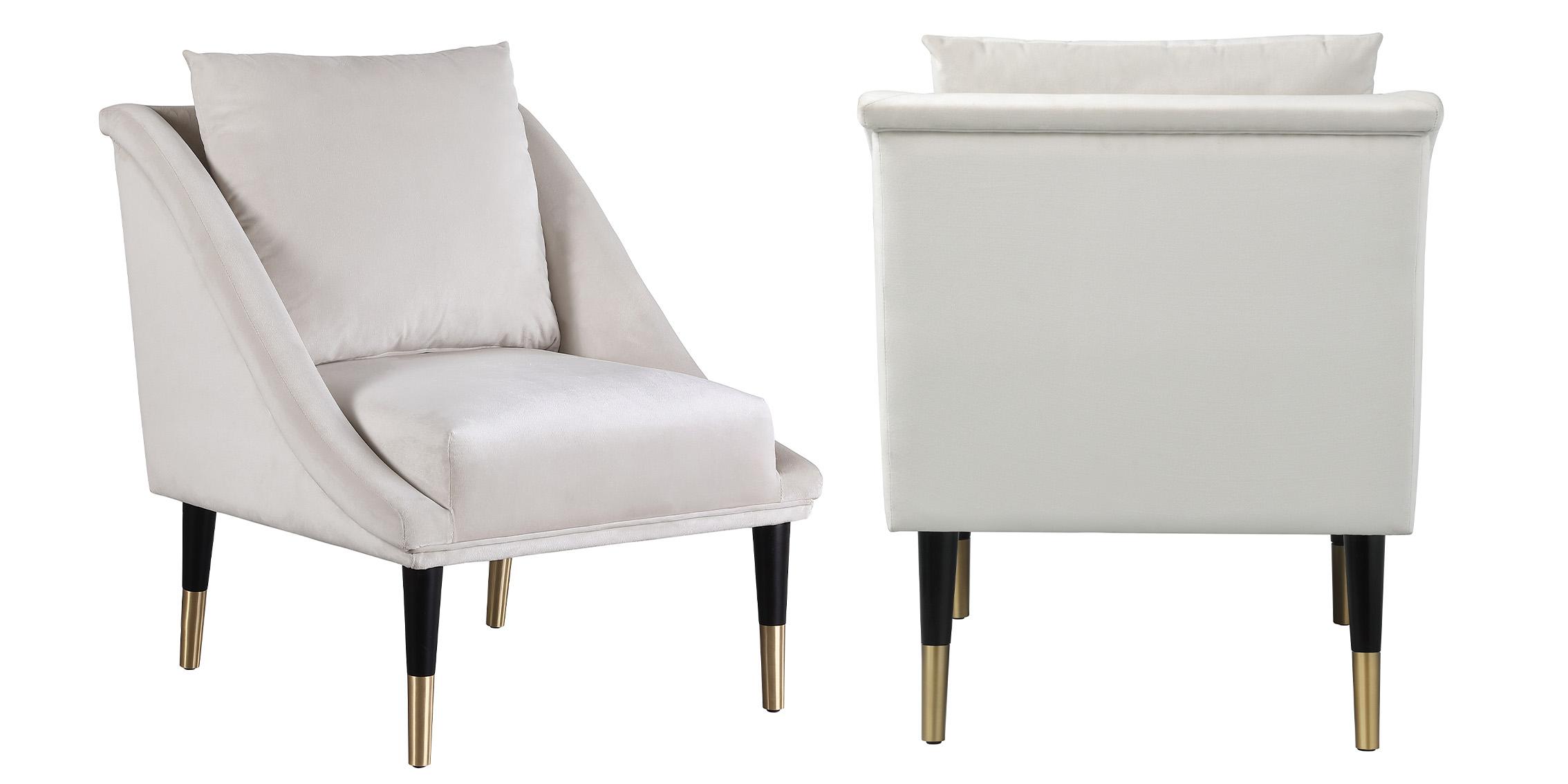 

    
Glam Cream Velvet Accent Chair Set 2Pcs ELEGANTE 517Cream-C Meridian Modern
