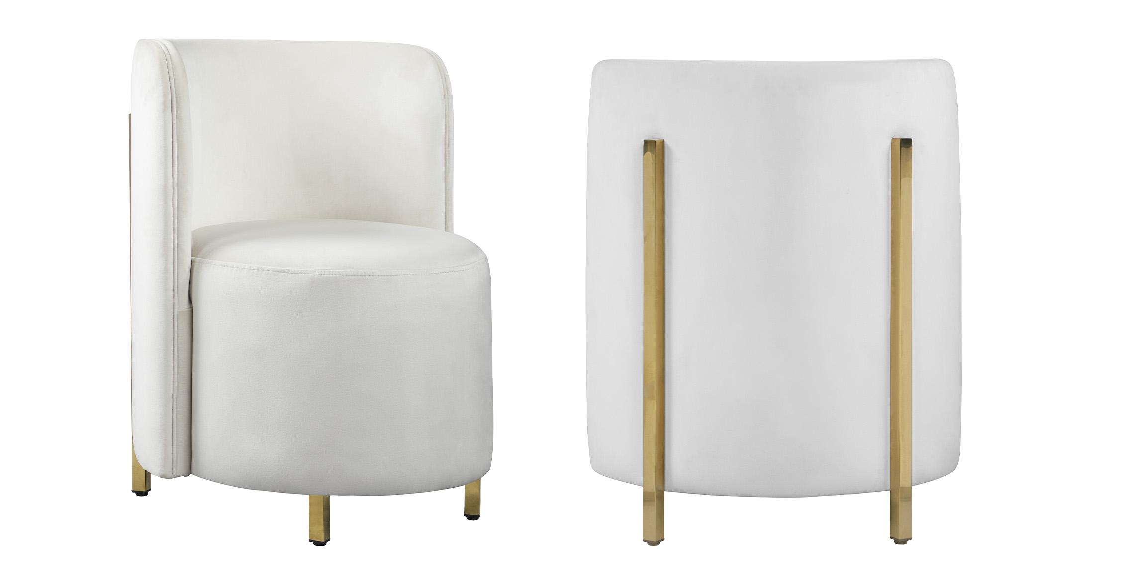 

    
Glam Cream Velvet Accent Chair Set 2Pcs ROTUNDA 518Cream-C Meridian Modern
