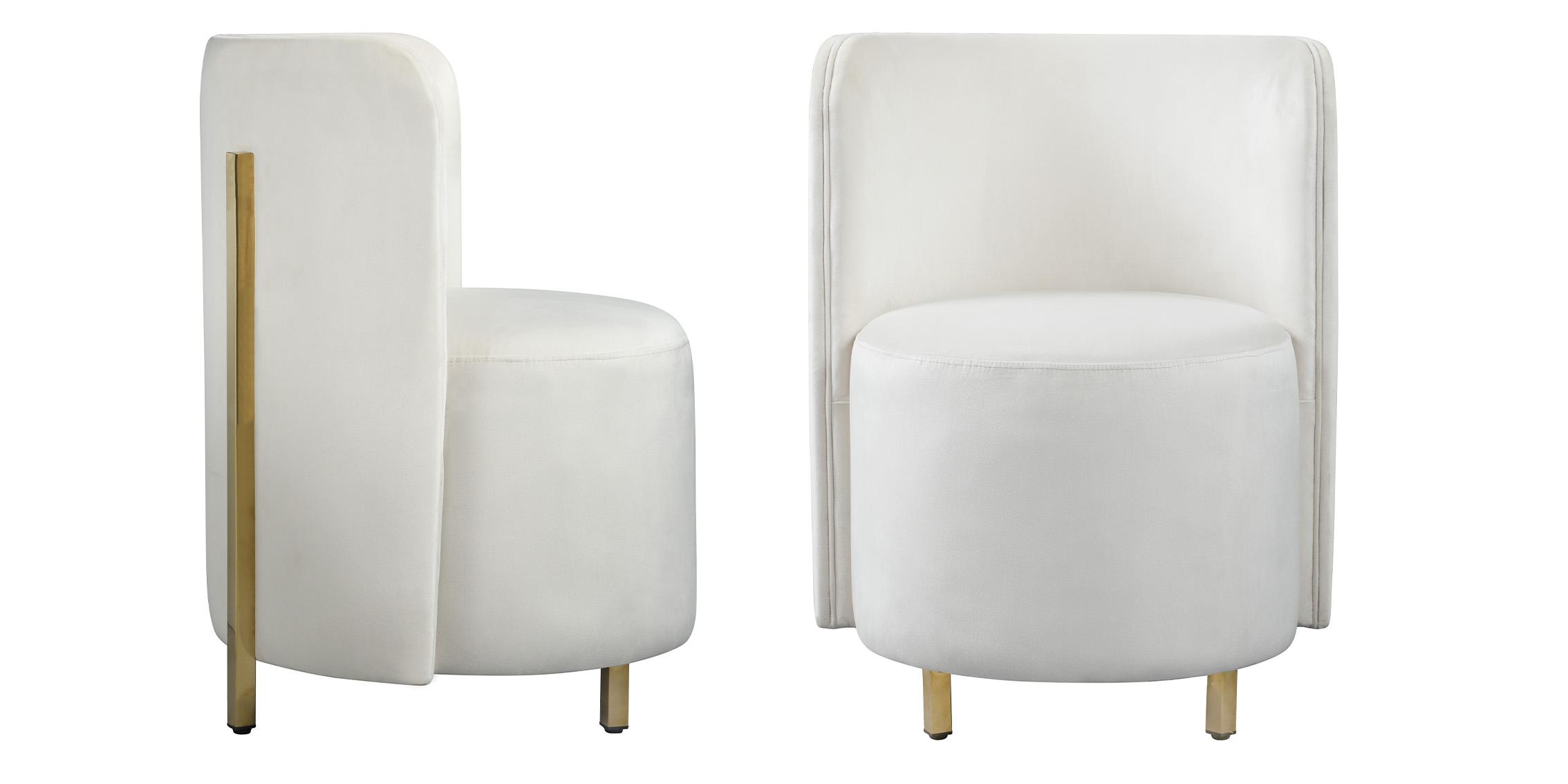 

    
Glam Cream Velvet Accent Chair Set 2Pcs ROTUNDA 518Cream-C Meridian Modern
