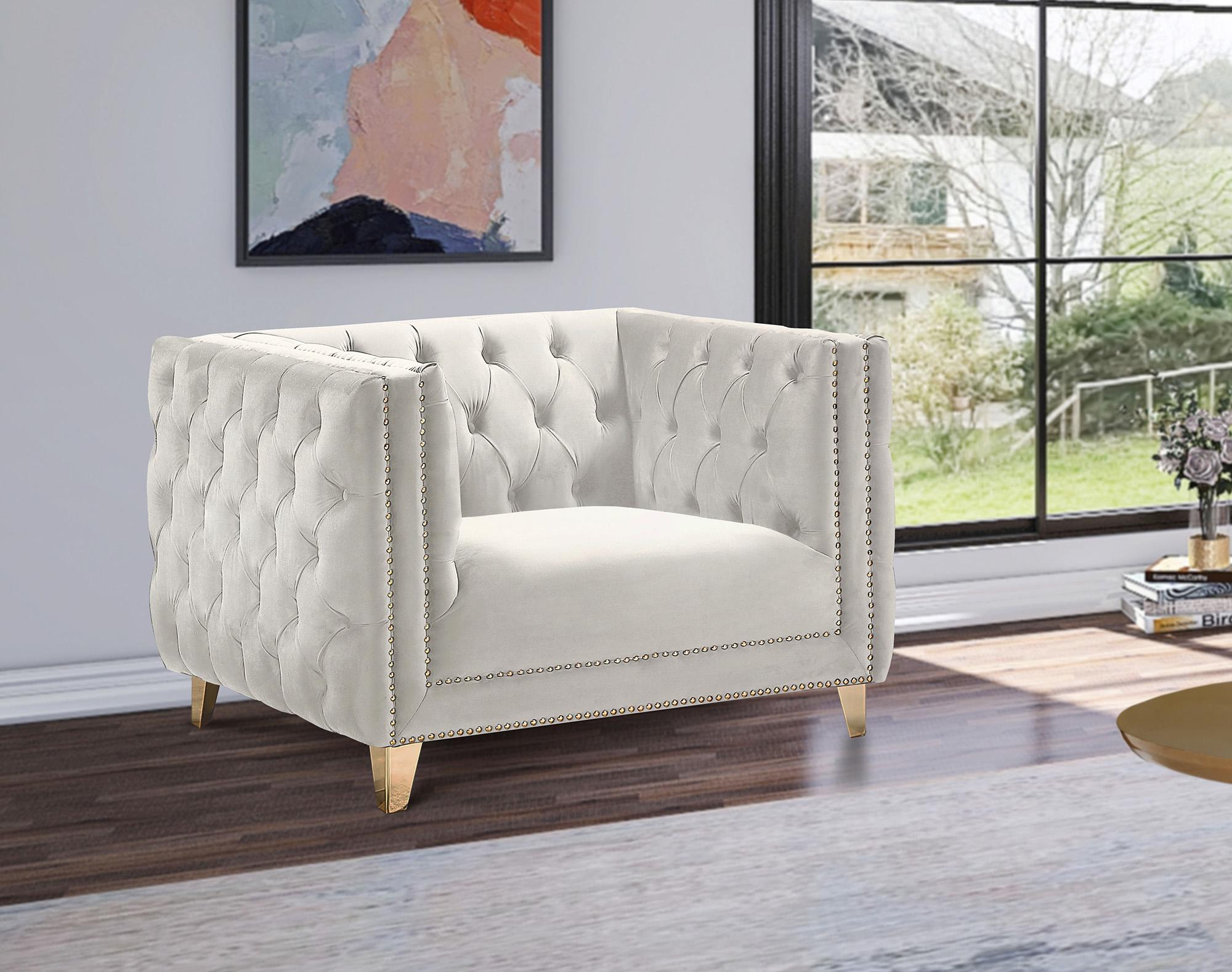 

    
Glam Cream Velvet Arm Chair MICHELLE 652Cream-C Meridian Contemporary Modern
