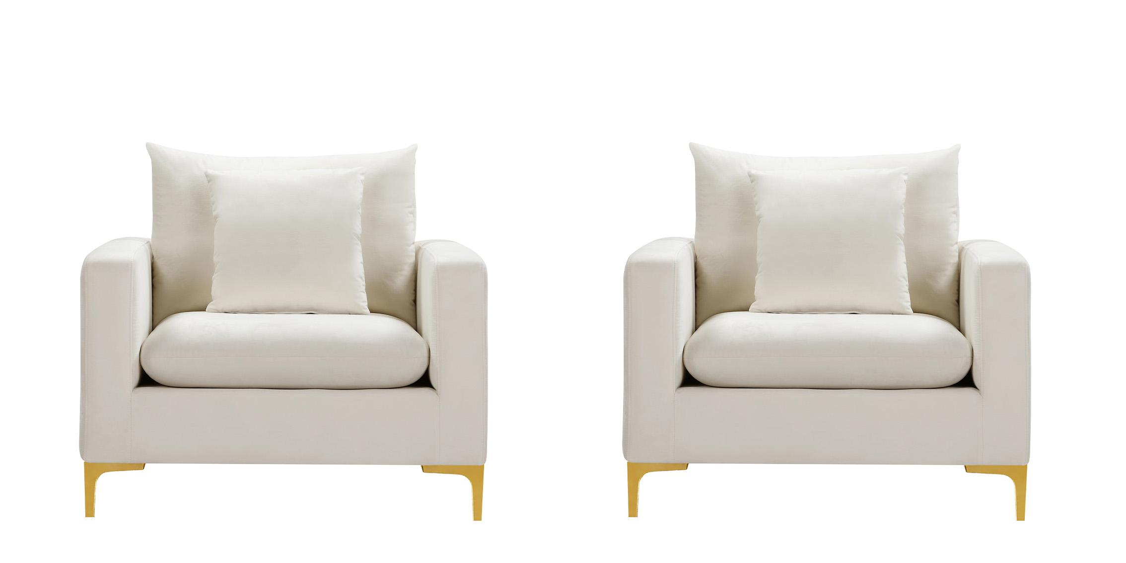 

    
Glam Cream Velvet Chair Set 2Pcs 633Cream-C Naomi Meridian Modern Contemporary
