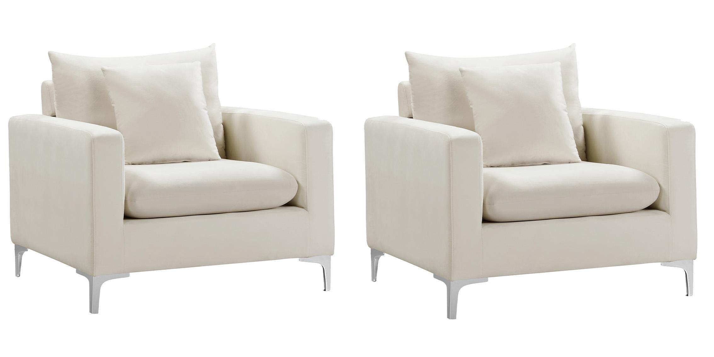 

    
Glam Cream Velvet Chair Set 2Pcs 633Cream-C Naomi Meridian Modern Contemporary
