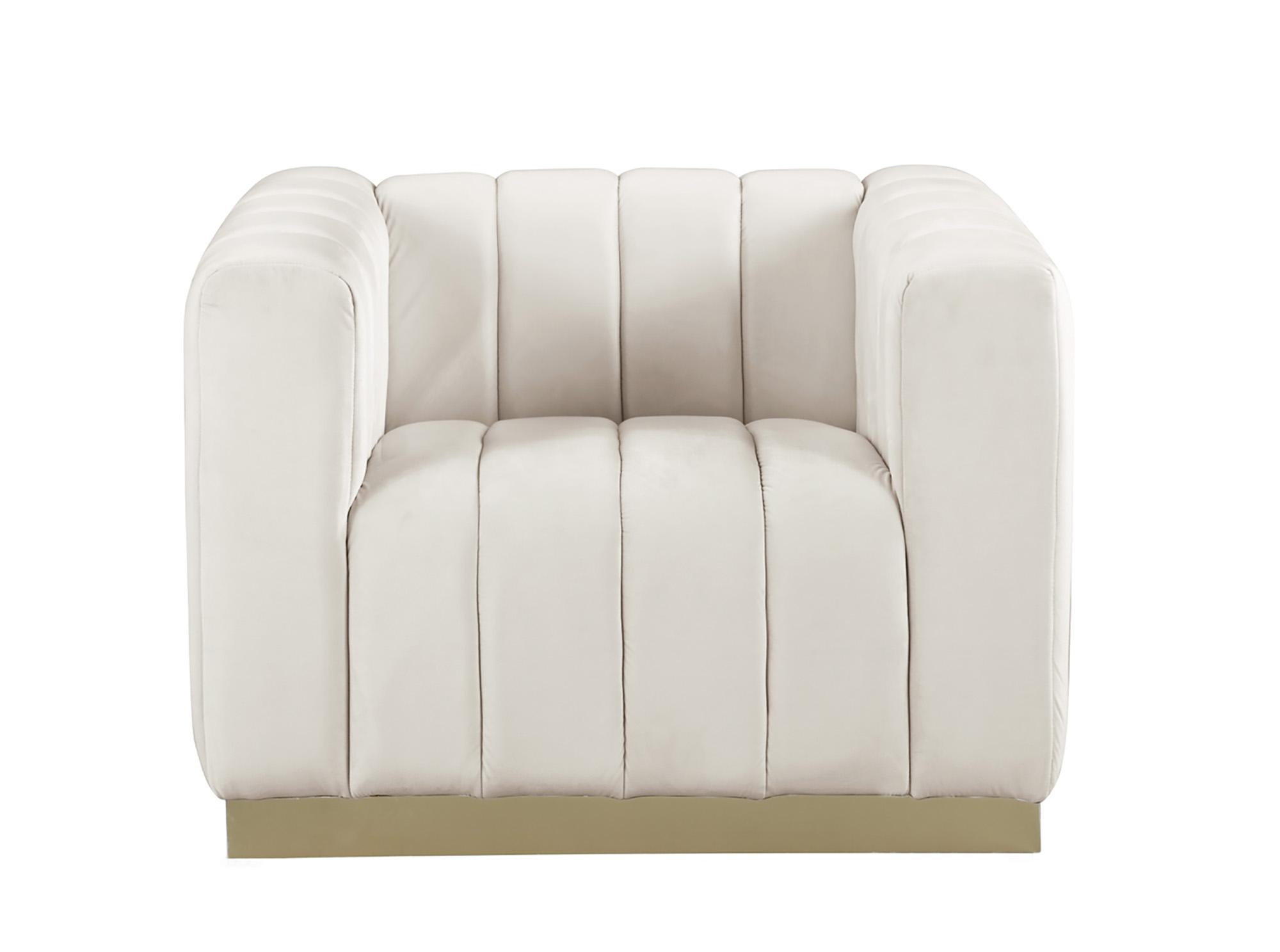 

        
Meridian Furniture MARLON 603Cream-C Arm Chair Cream/Gold Velvet 704831408713
