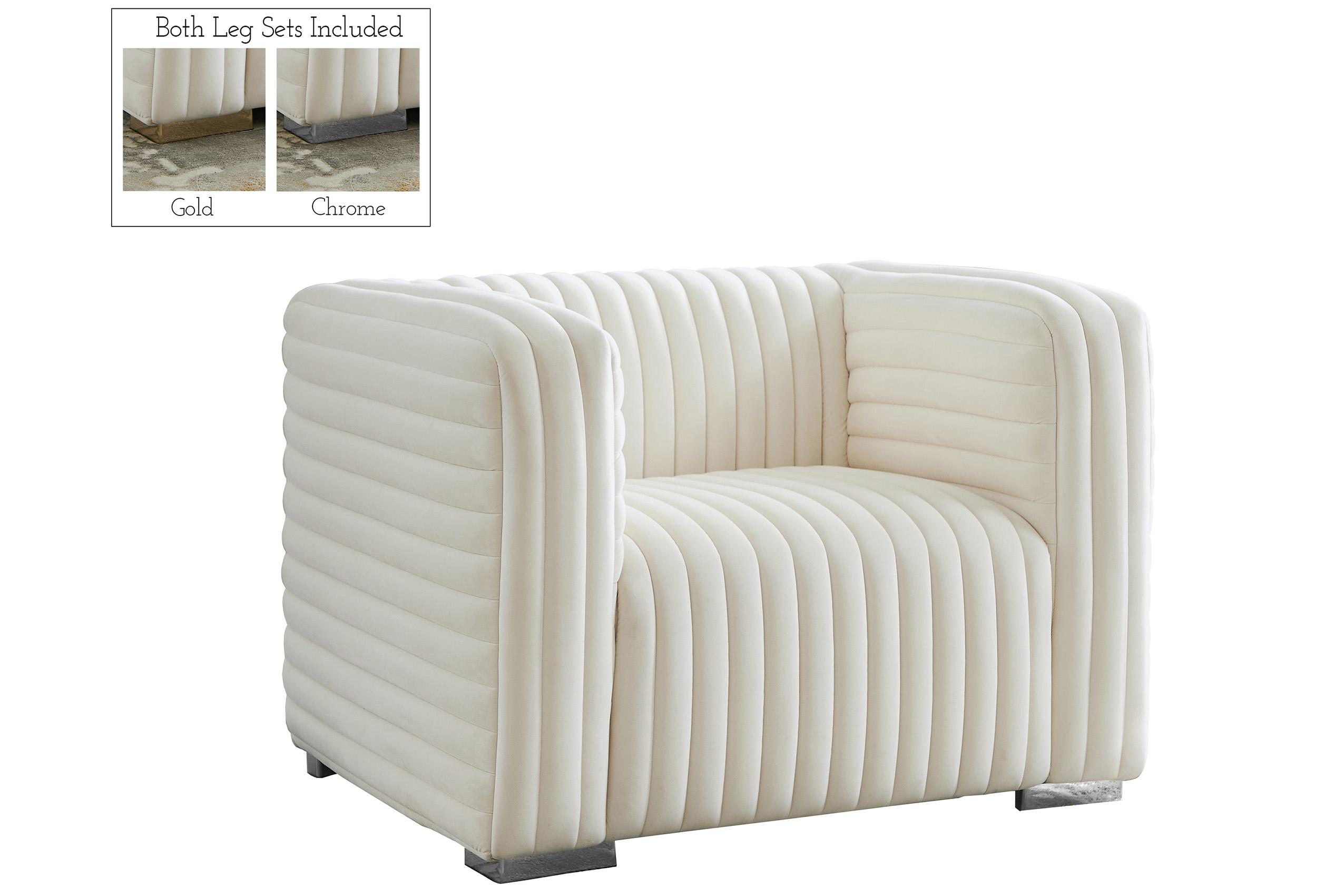Contemporary, Modern Arm Chair Ravish 640Cream-C 640Cream-C in Cream Velvet