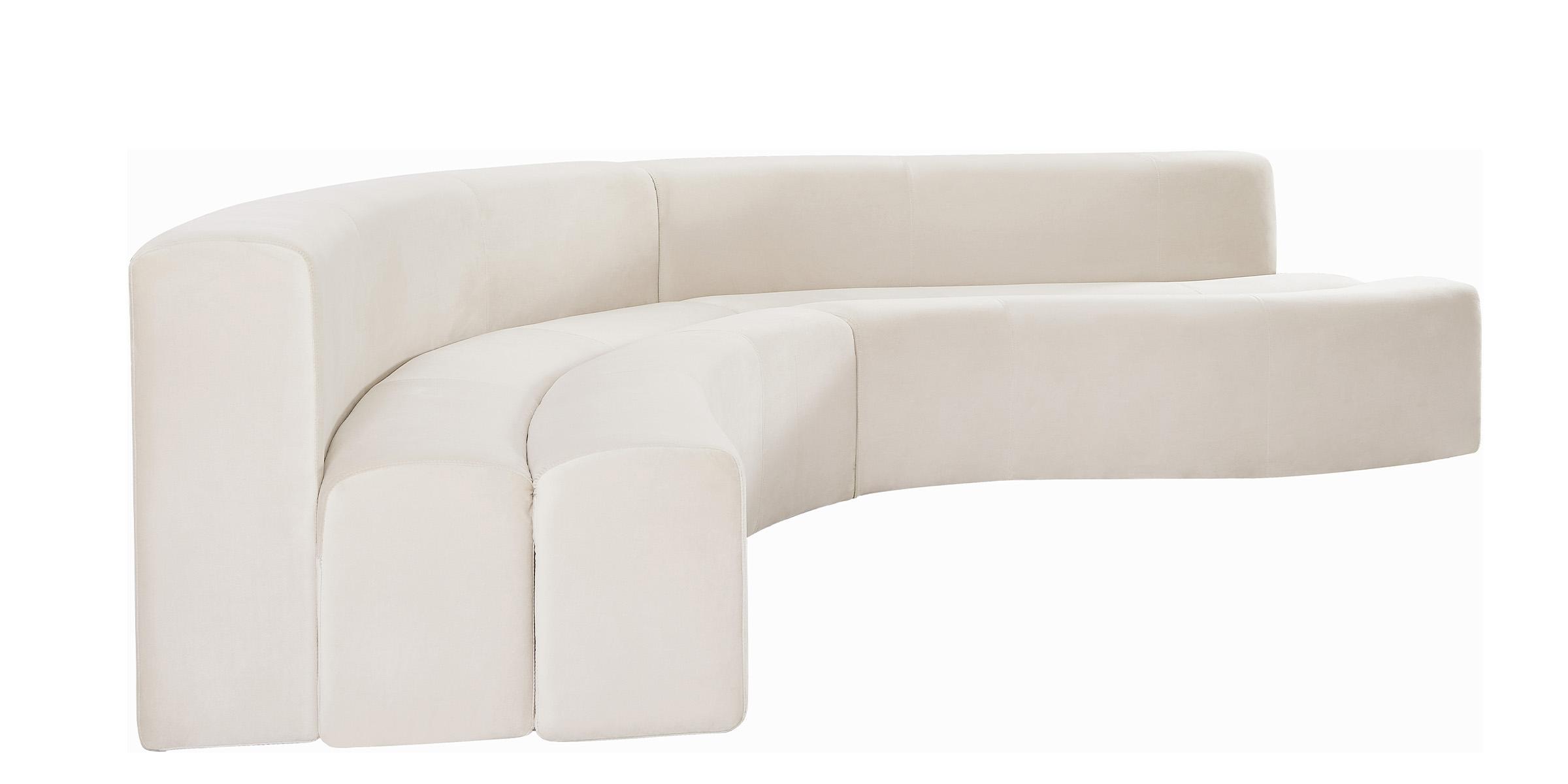 Contemporary, Modern Sectional Sofa Curl 624Cream-Sectional 624Cream-Sectional in Cream Velvet
