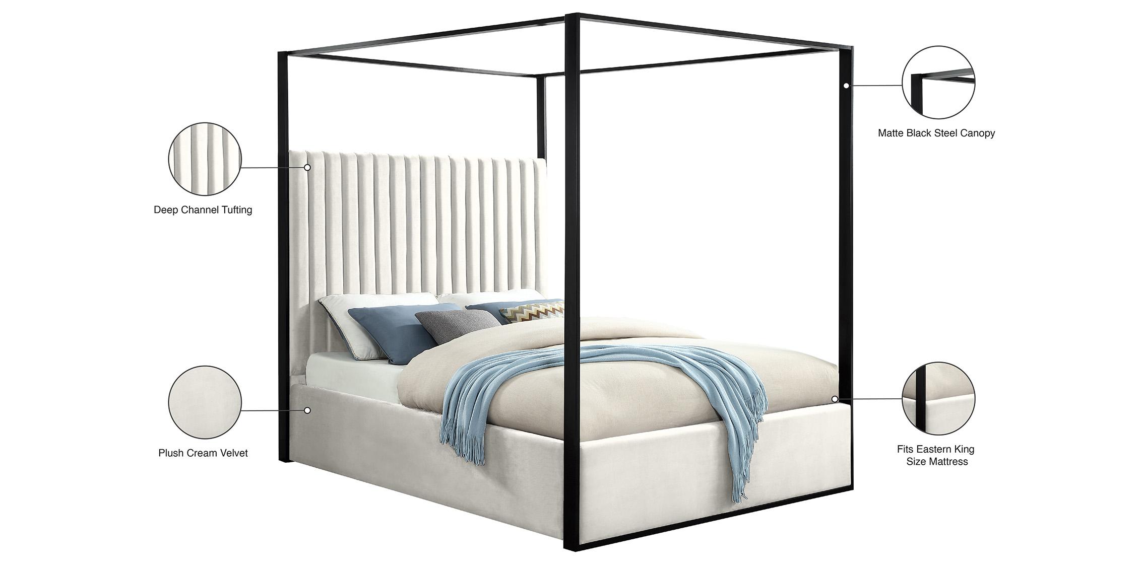 

    
JaxCream-K Meridian Furniture Canopy Bed

