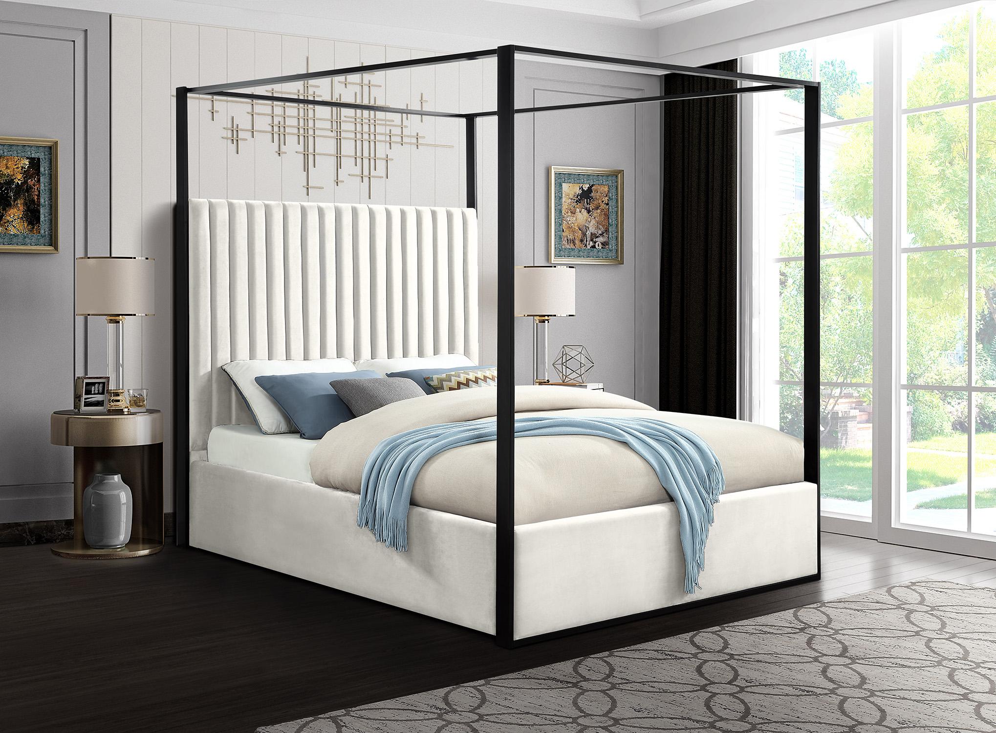 

    
Meridian Furniture JAX Cream-K Canopy Bed Cream/Black JaxCream-K
