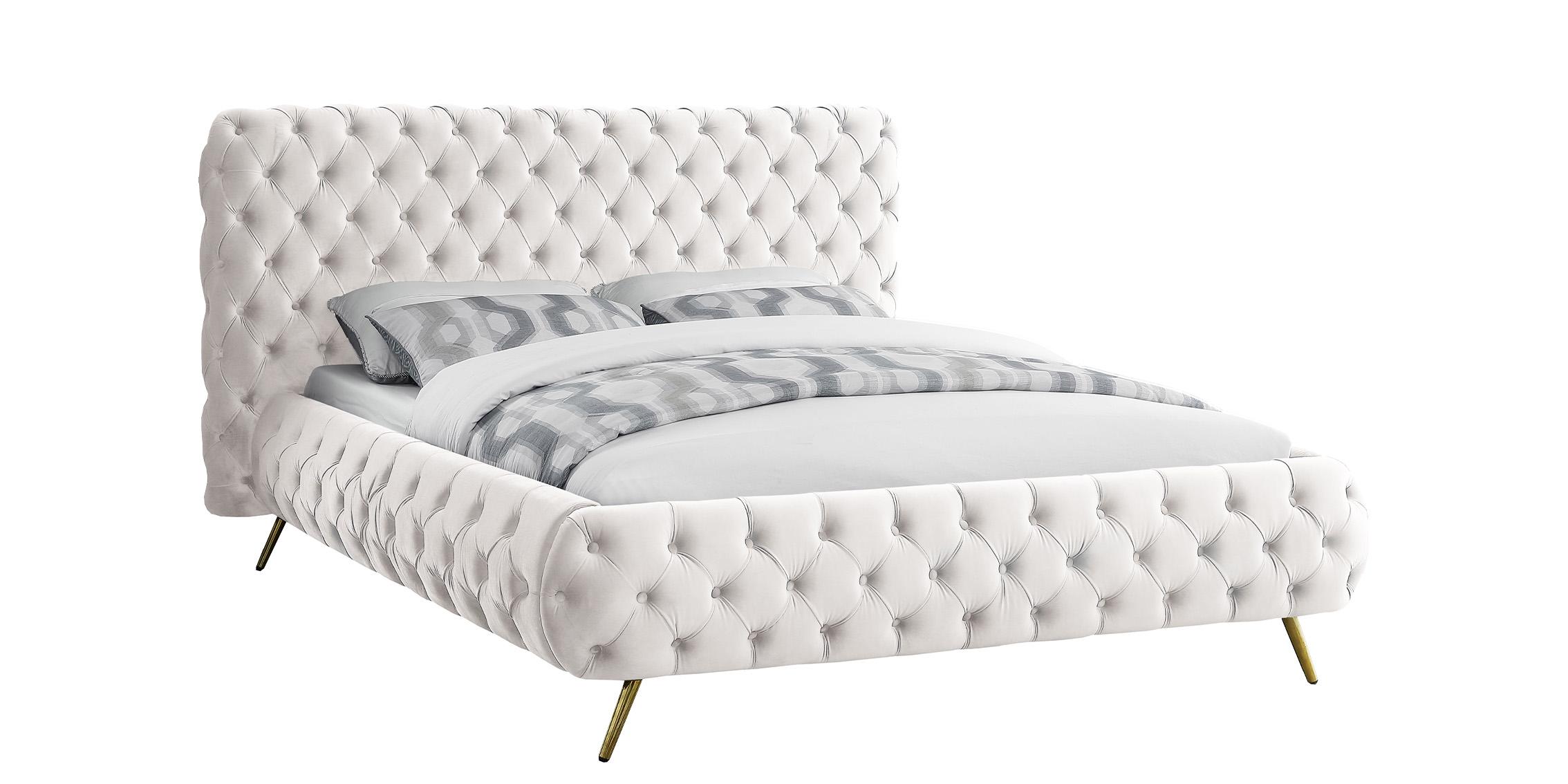 

    
Glam Cream Velvet Button Tufted King Bed DELANO DelanoCream-K Meridian Modern
