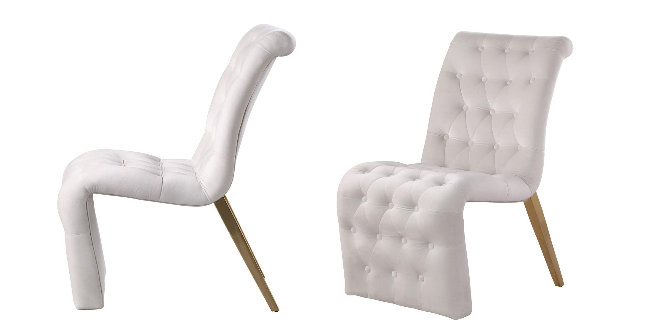 

        
Meridian Furniture CURVE 920Cream-C Dining Chair Set Cream/Gold Velvet 753359806952

