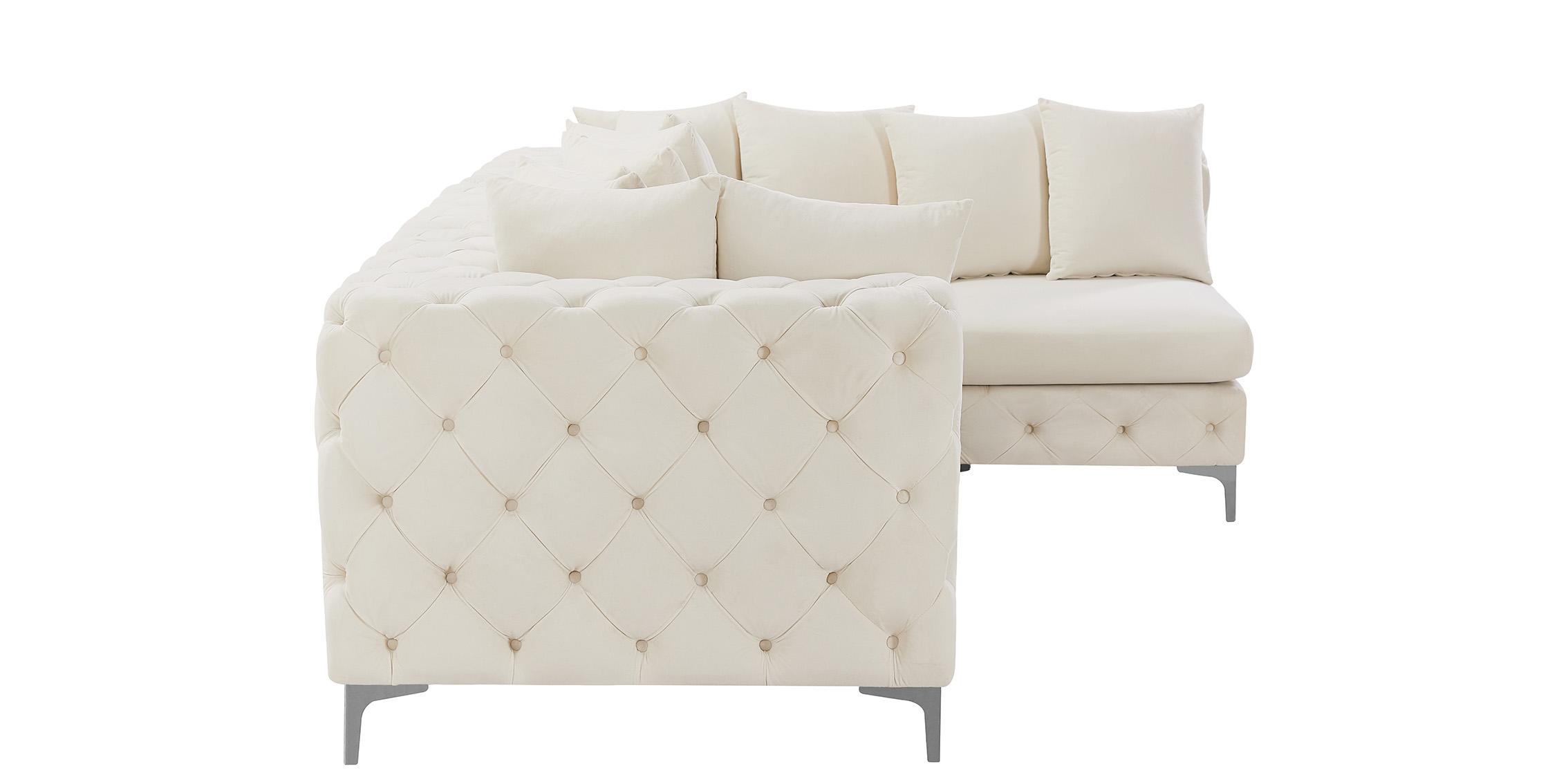

        
Meridian Furniture TREMBLAY 686Cream-Sec4A Modular Sectional Sofa Cream Velvet 94308269566
