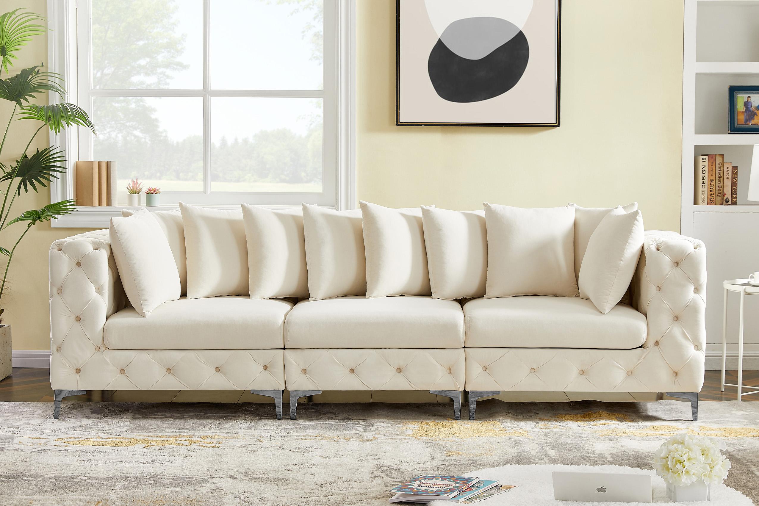 

    
Glam Cream Velvet Modular Sofa TREMBLAY 686Cream-S108 Meridian Modern
